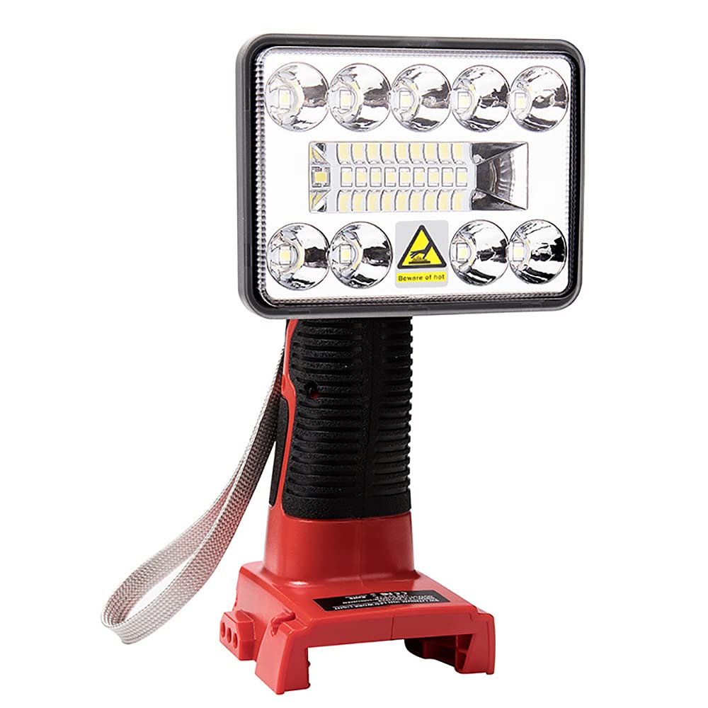 Rechargeable Milwaukee M18 LED Work Light - 18V Cordless Flashlight & Spotlight for Outdoor Use, Compatible with Milwaukee 48-11-1828 Li-ion Battery (Tool Only) - Perfect for Construction, Camping, and Emergency Lighting