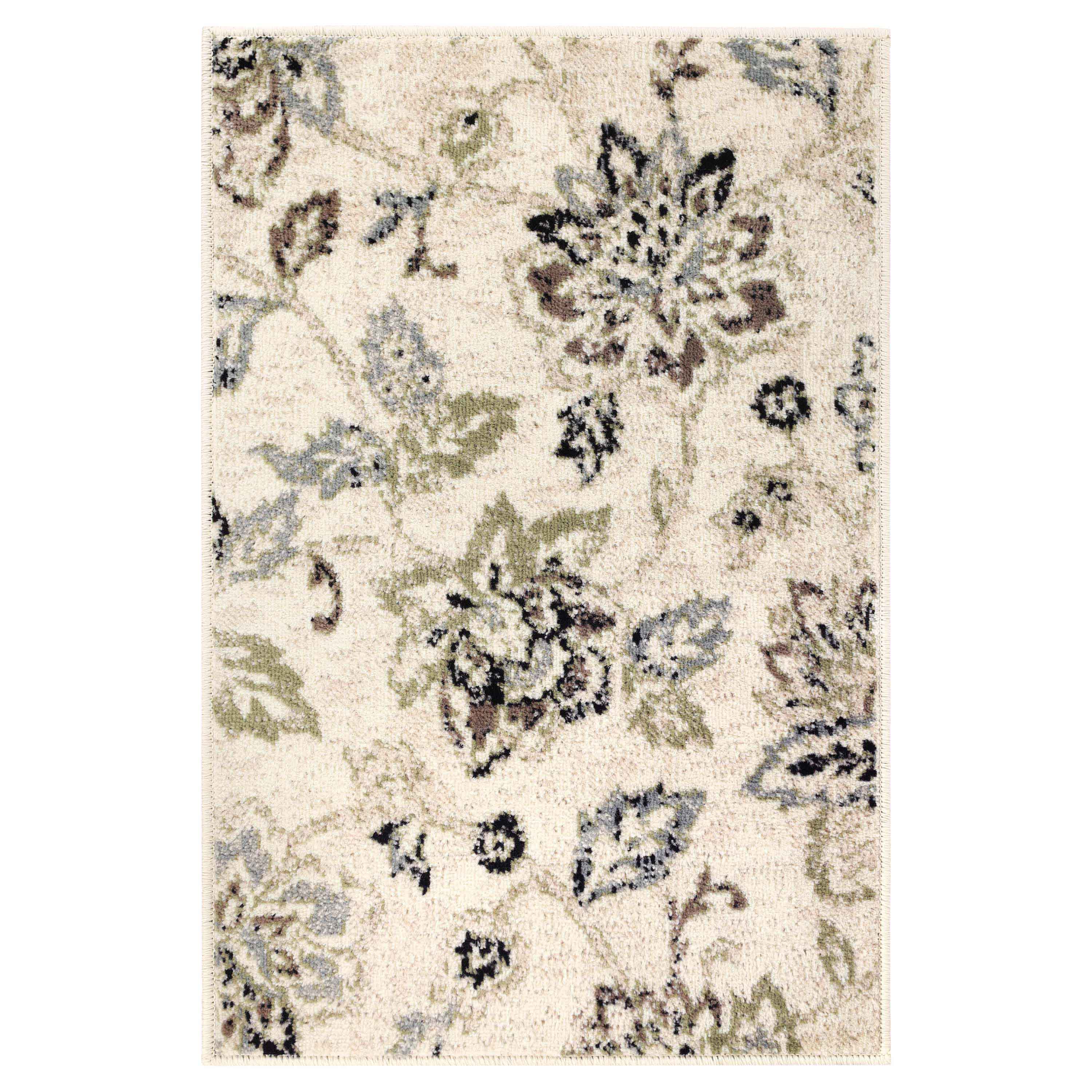 Jacobean Floral Modern Farmhouse Indoor Area Rugs & Runner Rugs - Soft Non-Slip Living Room Bedroom Decor for Cozy Home