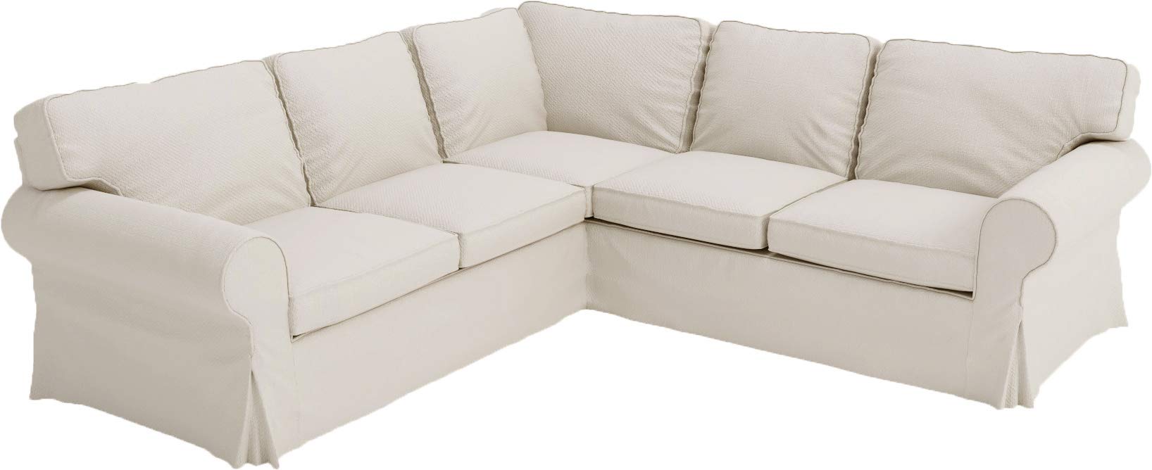 Custom-Made IKEA Ektorp 2+2 Sectional Corner Sofa Slipcover Replacement - Beige Polyester Fabric Sofa Cover Only | Perfect for Living Room, Family Room & Home Theater Seating