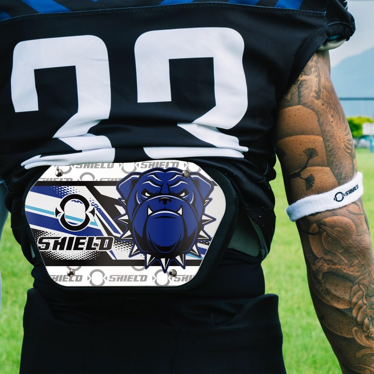 Danger Dog Football Back Plate - Protective Lower Back Pads for Football Players | Rear Protector Shield for Contact Sports | Perfect for Tackling, Blocking & Game Safety