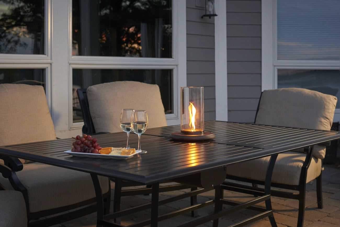 The Outdoor Greatroom Company Intrigue Table Top Outdoor Lantern - Weatherproof LED Lantern for Patio, Garden & Camping - Perfect for Outdoor Dining, Backyard Decor & Nighttime Ambiance