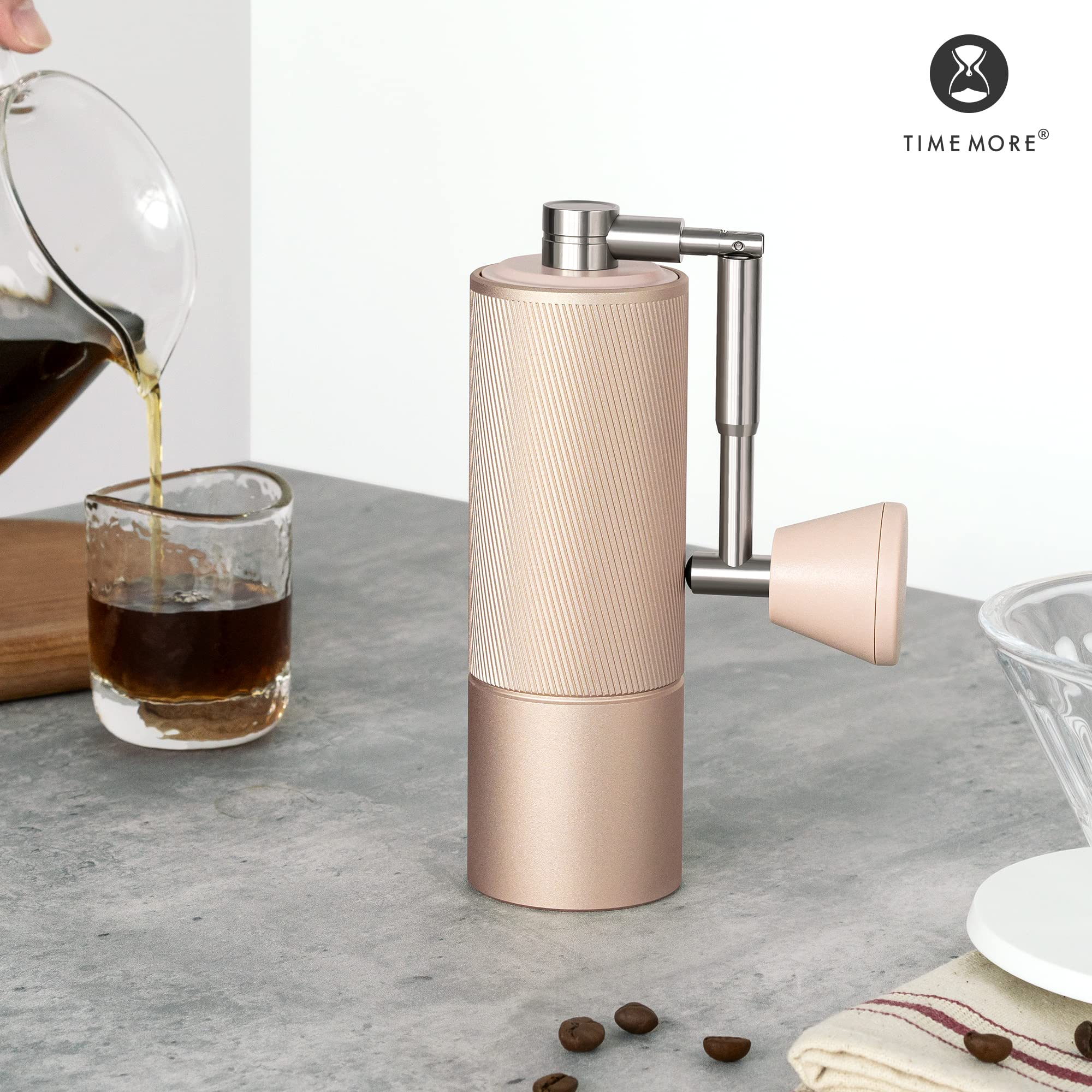 TIMEMORE C2 Fold Series Manual Coffee Grinder - Stainless Steel Burr with Folding Handle for Espresso, French Press, Pour Over & Travel | Portable Hand Coffee Mill for Home, Office & Camping Use
