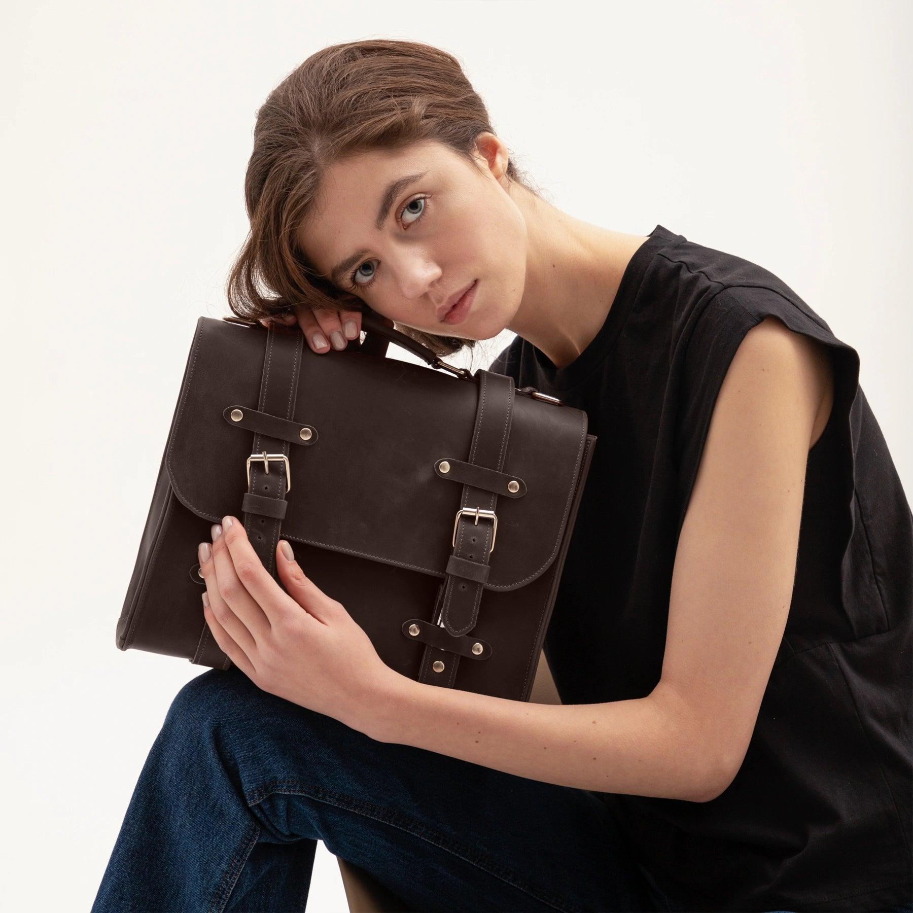 Professional Lora Leather Briefcase Bag for Men & Women - Stylish & Durable Office Work Bag - Perfect for Business Meetings, Commuting & Travel