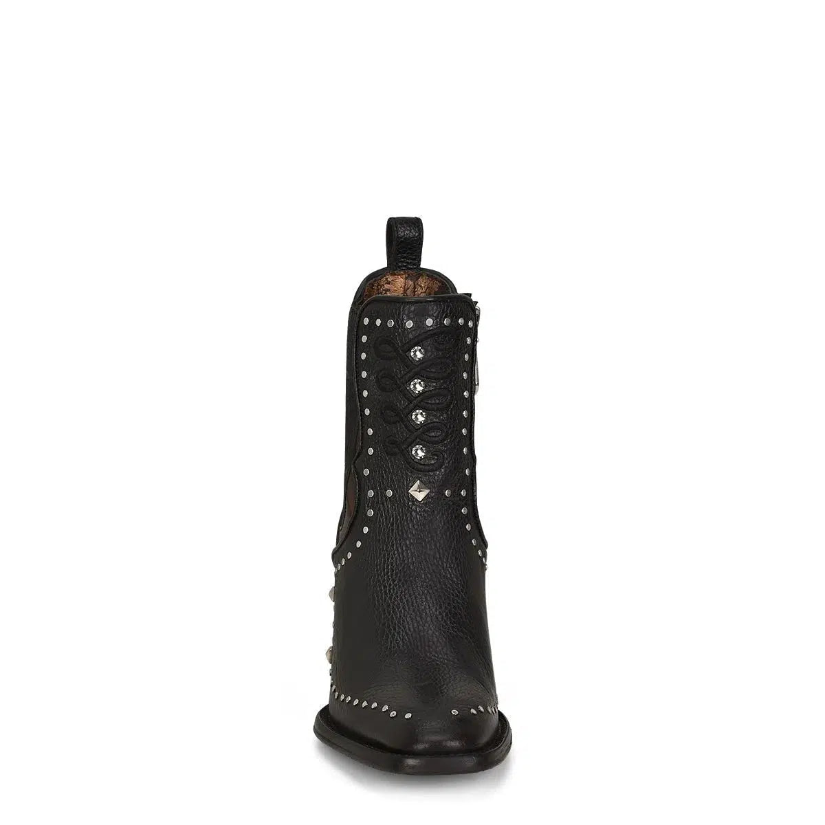 Cuadra Black Fashion Cowboy Cowhide Leather Ankle Boots for Women - Stylish Western Boots for Country Rides, Concerts & Everyday Wear