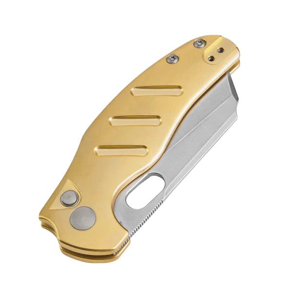 Premium C01C Button Lock Brass Knife - High-Quality EDC Pocket Knife for Outdoor, Camping, and Everyday Carry (EDC) Use