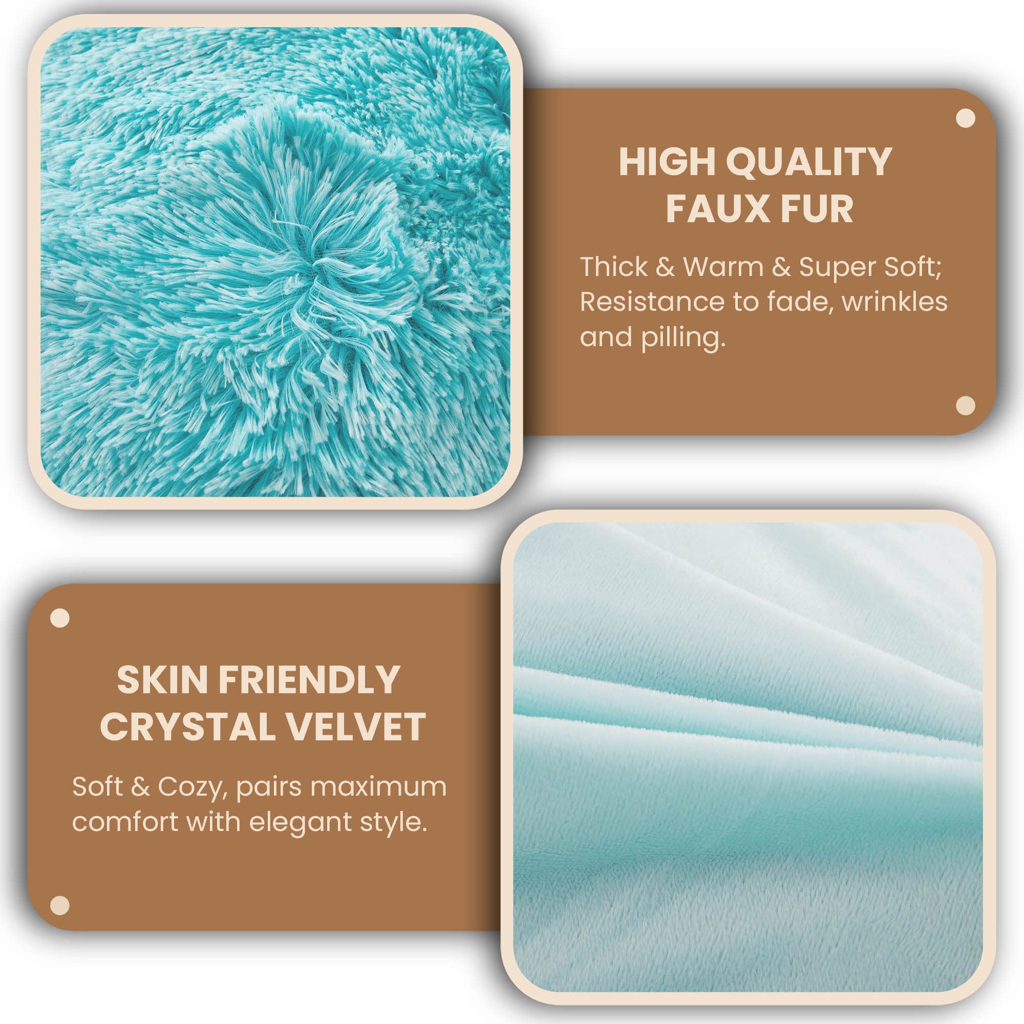 MEGO Shaggy Plush Body Pillow Cover - Mint Faux Fur Fluffy Pillowcase 20x54 Inches, Boho Fuzzy Full Body Pillow Case with Zipper Closure, Ombre Aqua Green - Perfect for Bedroom Decor, Living Room Throw Pillow, Cozy Reading Nook & Nap Time Comfort