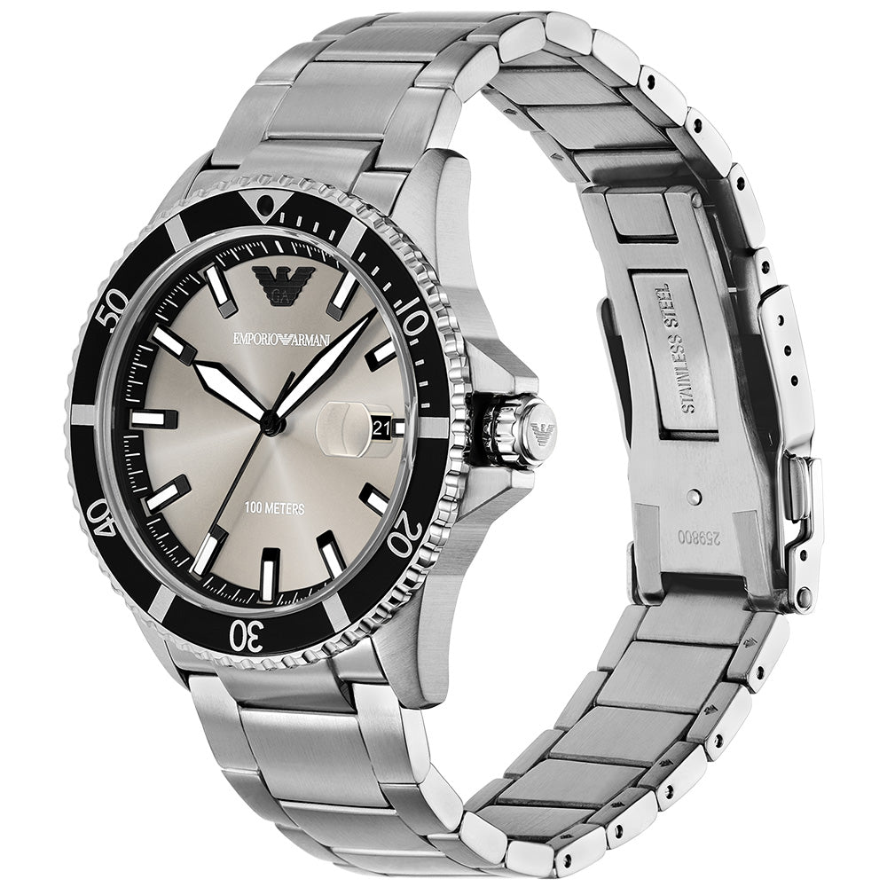Emporio Armani AR11683 World Explorer Watch - Luxury Stainless Steel Chronograph for Men | Perfect for Business, Travel & Formal Occasions