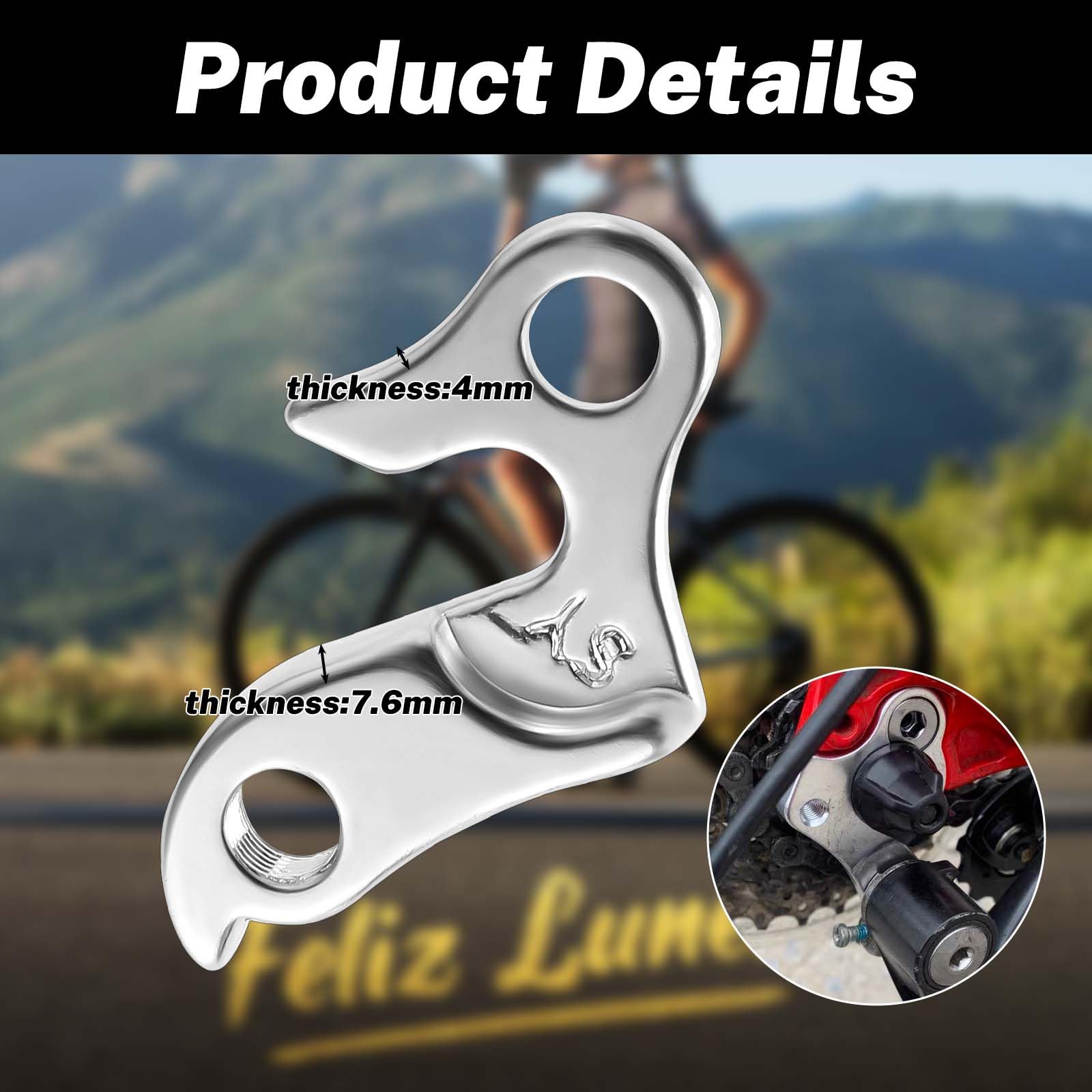 Universal Bicycle Derailleur Hanger - 2 Pack Replacement Gear Tail Hook for Road Bike, Mountain Bike & Cyclocross Bike | Durable Frame Repair Part for Smooth Gear Shifting | Perfect for Commuting, Trail Riding & Racing