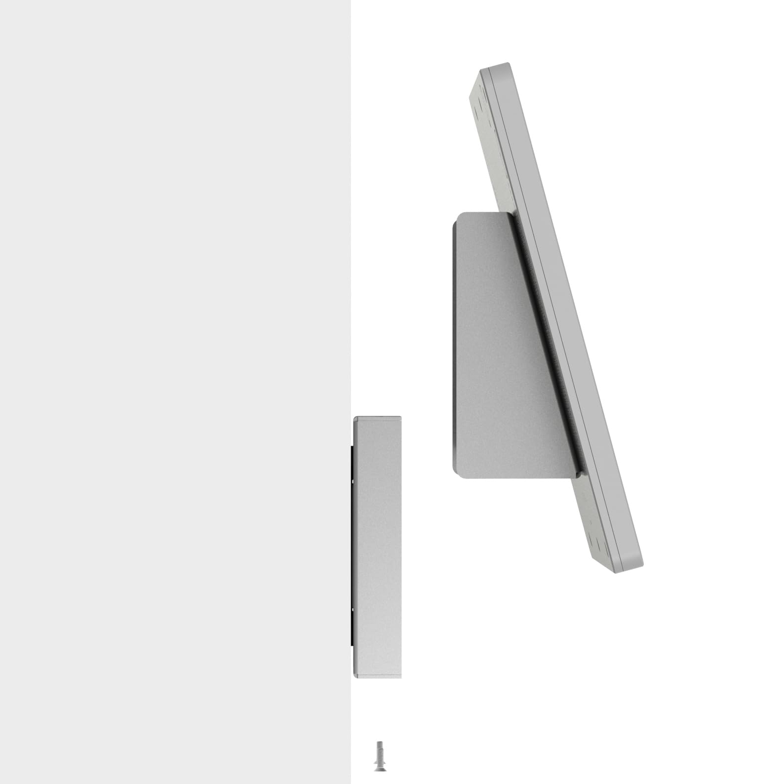 VidaMount Light Grey iPad Wall Mount Bundle - 15° Fixed Tilt Enclosure for iPad Air 13