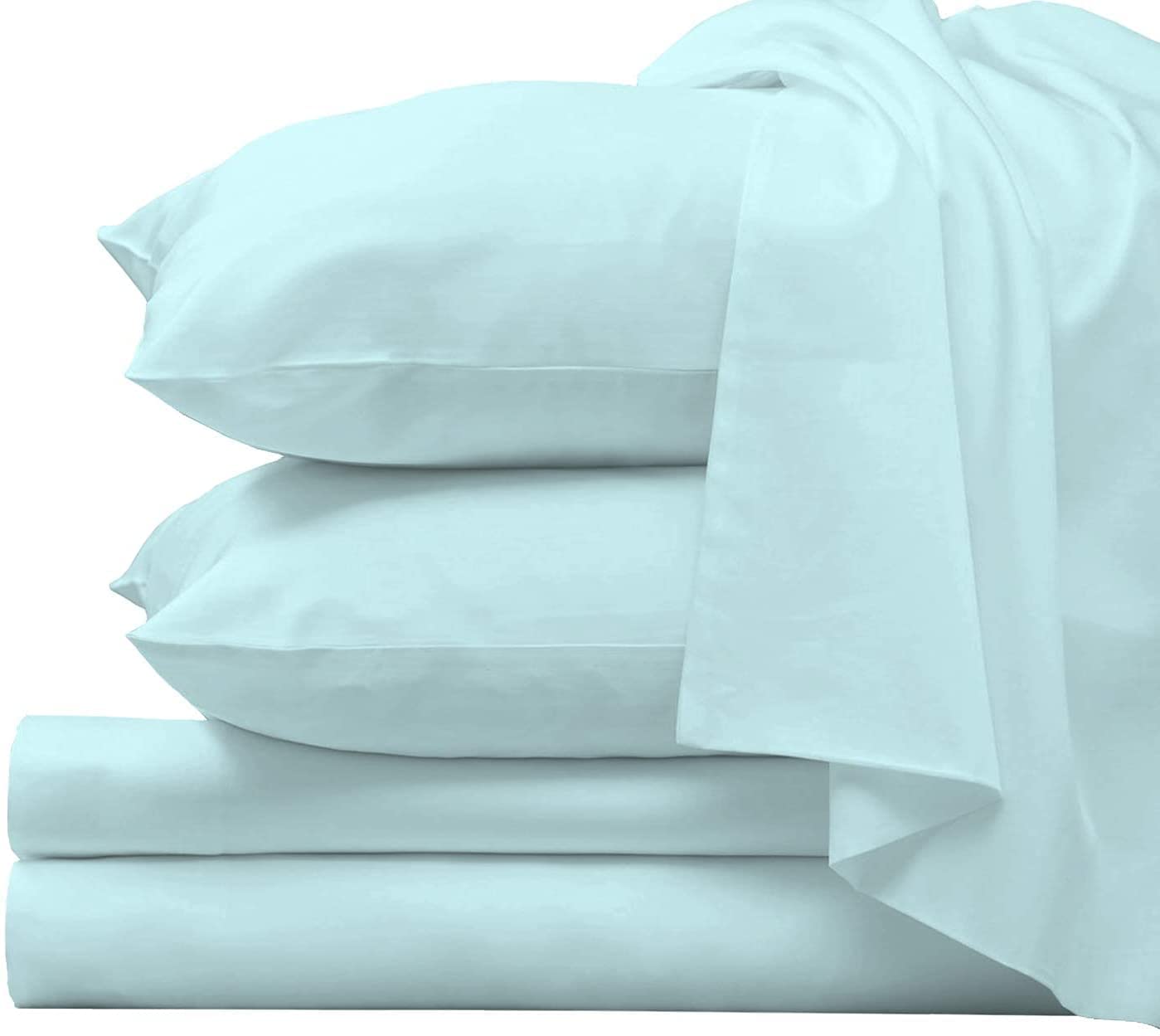 Organic Cotton California Queen Sheet Set - 4 Piece Deep Pocket Bedding with All-Around Elastic (60x84 Inches) | Soft Breathable Linen Sheets & Pillowcases | Perfect for Guest Rooms, Vacation Homes & Cozy Bedrooms