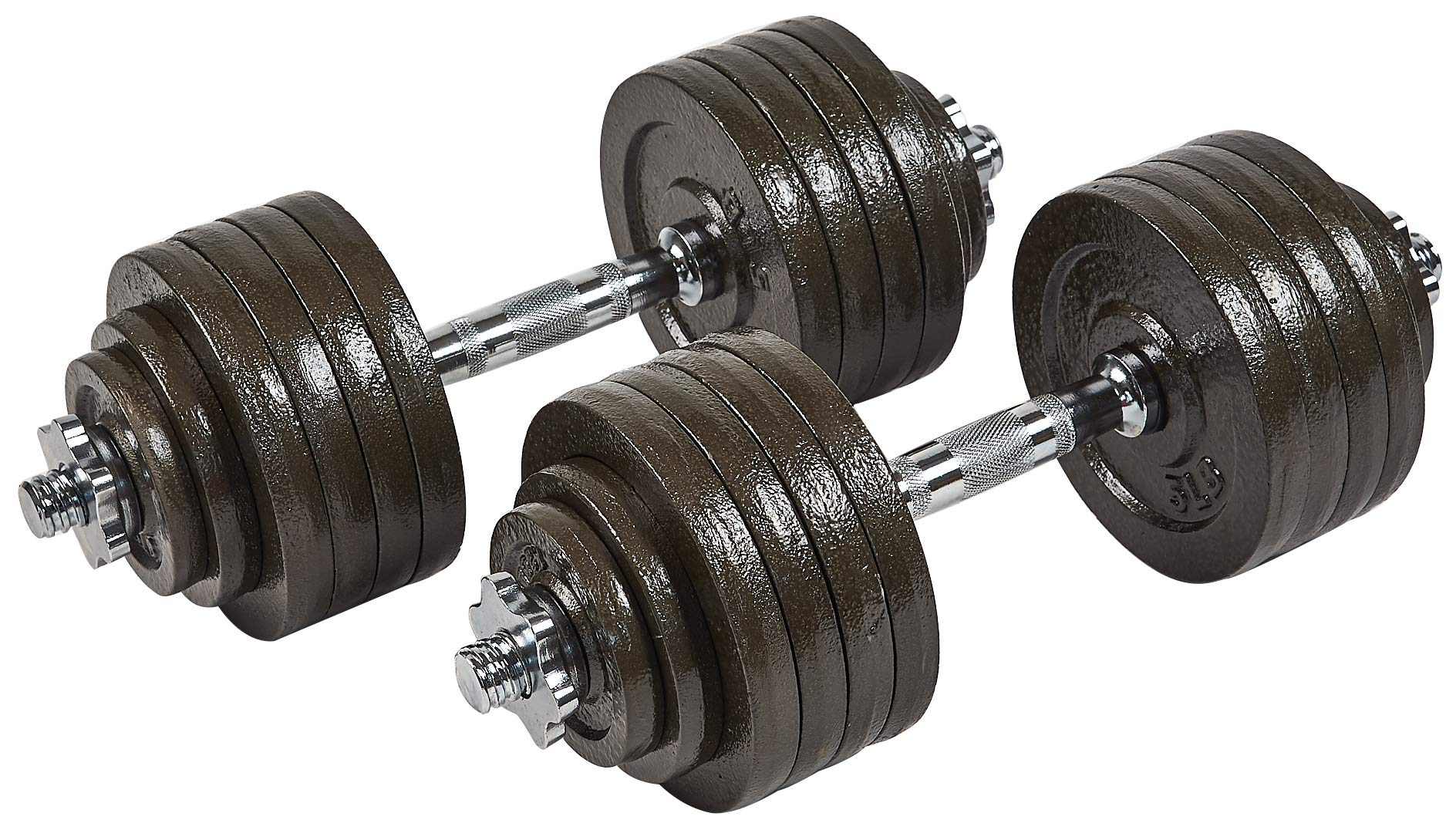 Premium Adjustable Dumbbell Set with Ergonomic Contoured Handle - 5-50lbs Cast Iron Weights for Home Gym, Strength Training & Full Body Workouts