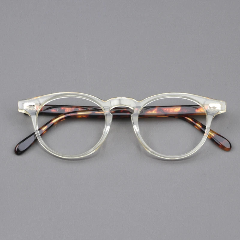 Unisex Black Acetate Full Rim Round Eyeglasses NN002 - Stylish & Comfortable for Work, Reading, and Everyday Wear