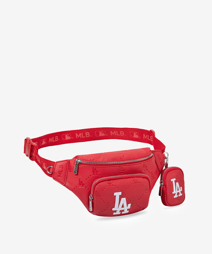 MLB Los Angeles Dodgers Official Logo Waist Pack - Crossbody Belt Bag for Men & Women - Perfect for Sports Games, Concerts & Travel