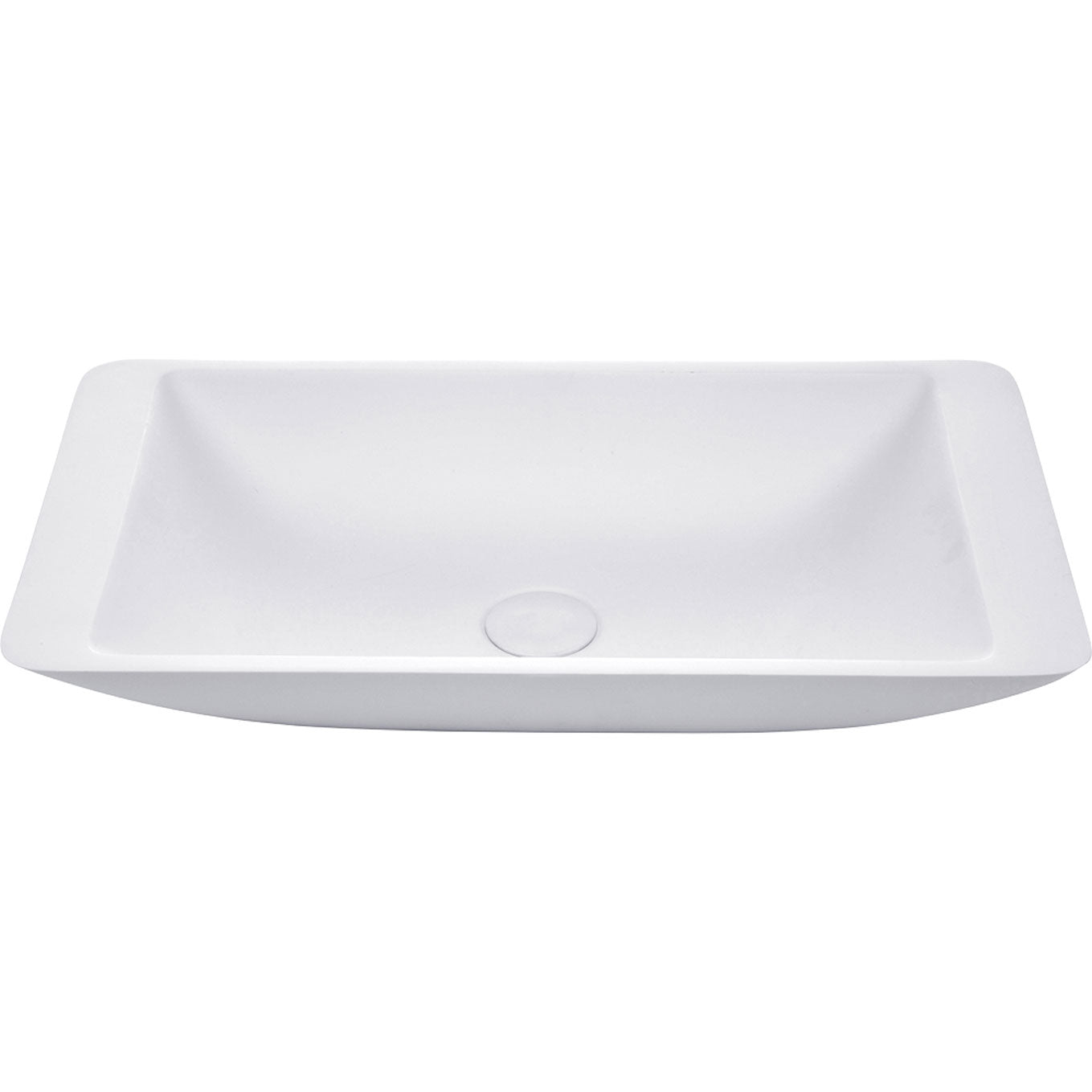 Fienza CSB03 600mm White Matte Solid Surface Bathroom Sink - Modern Above Counter Basin for Vanity, Powder Room & Guest Bathroom