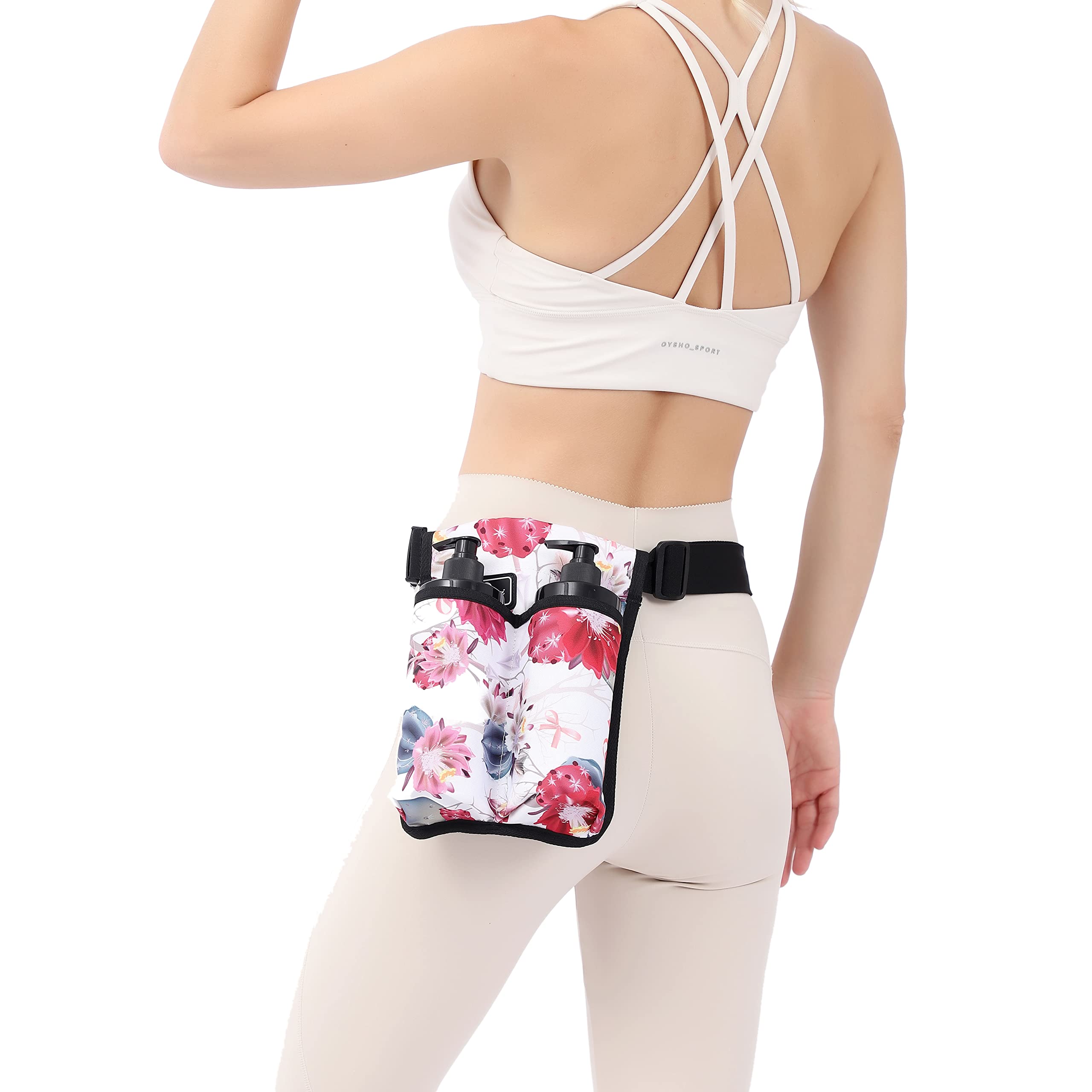 Professional Massage Bottle Bag & Holster for Therapists - Flower Design, Holds Massage Lotion & Oil - Perfect for Spa, Salon, and Home Massage Therapy Sessions