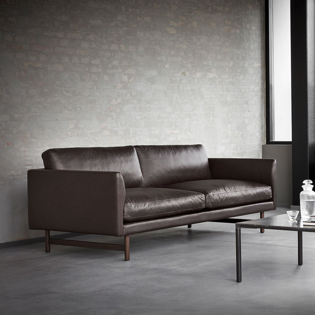 Calmo Sofa 95 - Modern 2-Seater Loveseat with Solid Wood Base for Living Room, Lounge & Small Spaces