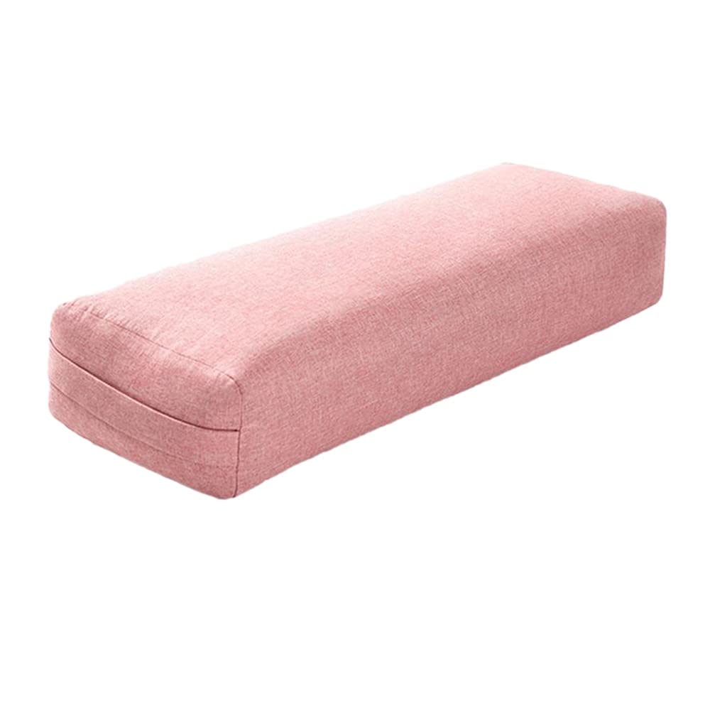 Washable Polyester Rectangular Yoga Bolster Pillow - Portable Support for Yoga, Meditation & Sleep - Pink Fitness Accessory for Home, Studio & Travel Use
