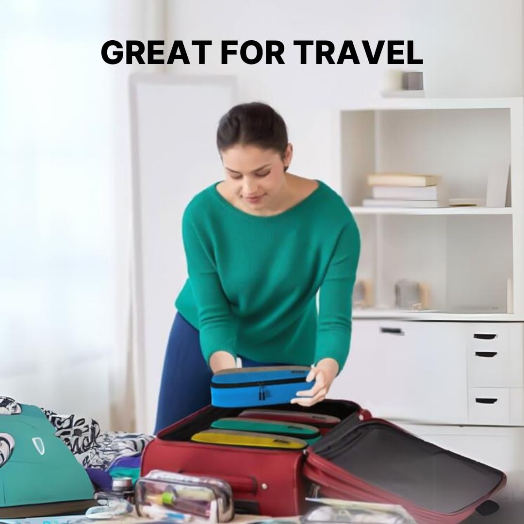 5-Piece Slim Packing Cubes Set for Suitcases & Carry-On Luggage - Lightweight Travel Organizer Bags for Clothes & Accessories - Perfect for Business Trips, Vacations & Weekend Getaways