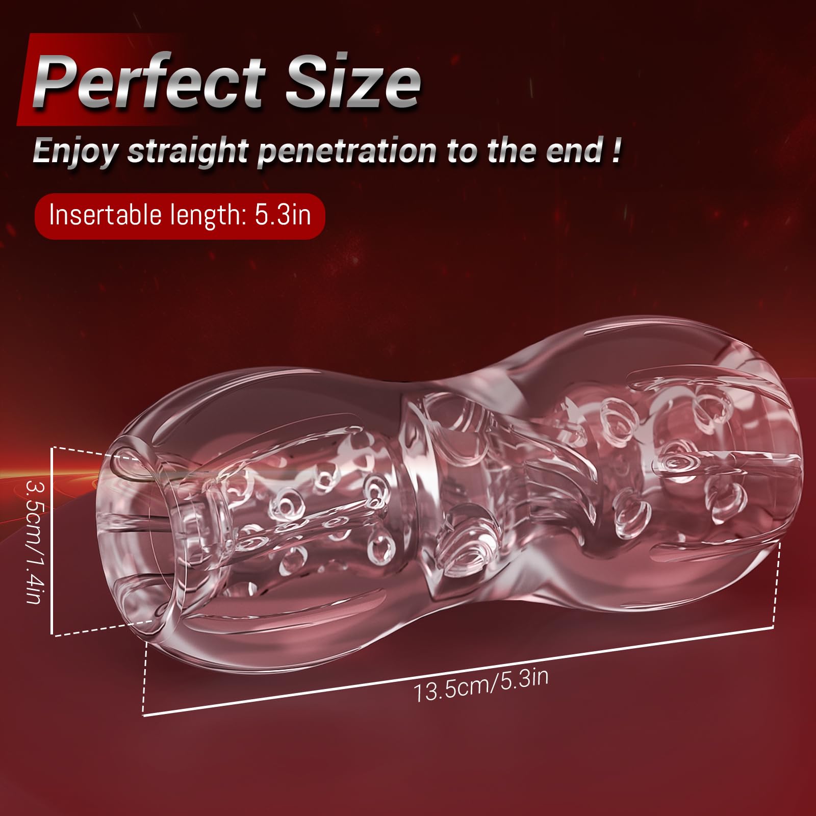 Realistic Vagina Textured Male Masturbator - Transparent Open-Ended Pocket Pussy Stroker for Men | Portable Penis Sleeve Cup & Blowjob Simulator | Discreet Solo Pleasure, Travel & Stress Relief Adult Sex Toy