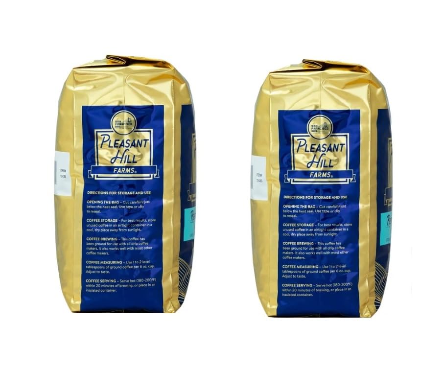 Premium Pleasant Hill Farms 100% Arabica Ground Coffee - 5 lb Bag (2-Pack) for Rich Flavor & Aroma | Perfect for Home Brewing, Office Use & Gifts