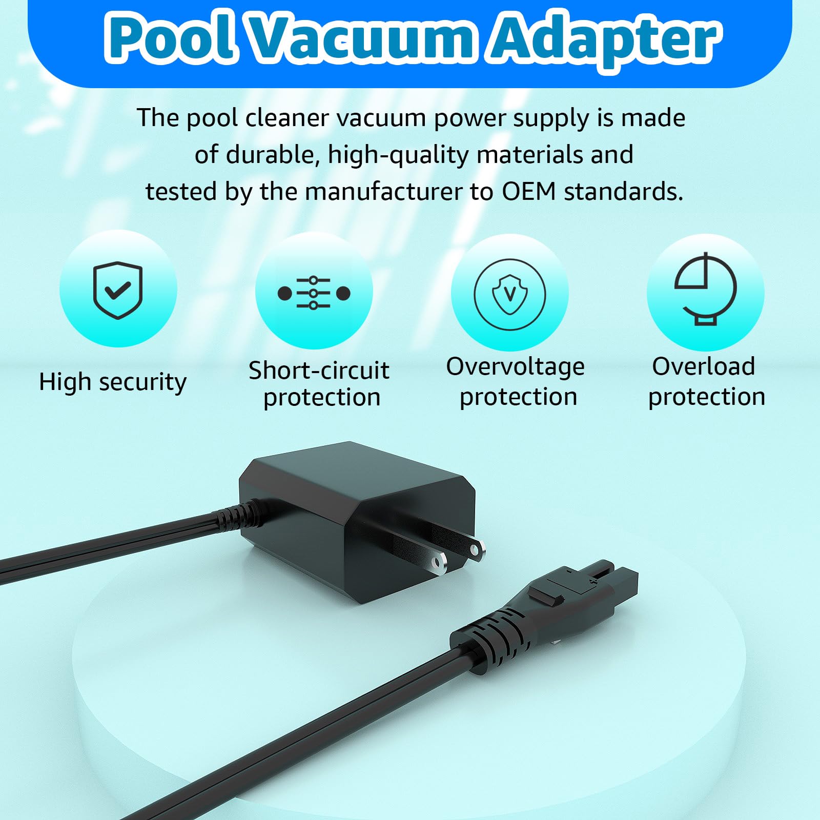 Intex 28620EP CL1704 Handheld Pool Vacuum Replacement Charger - 2 Prong AC Power Adapter for CL1704 Pool Cleaner | Perfect for In-Ground & Above Ground Pool Maintenance