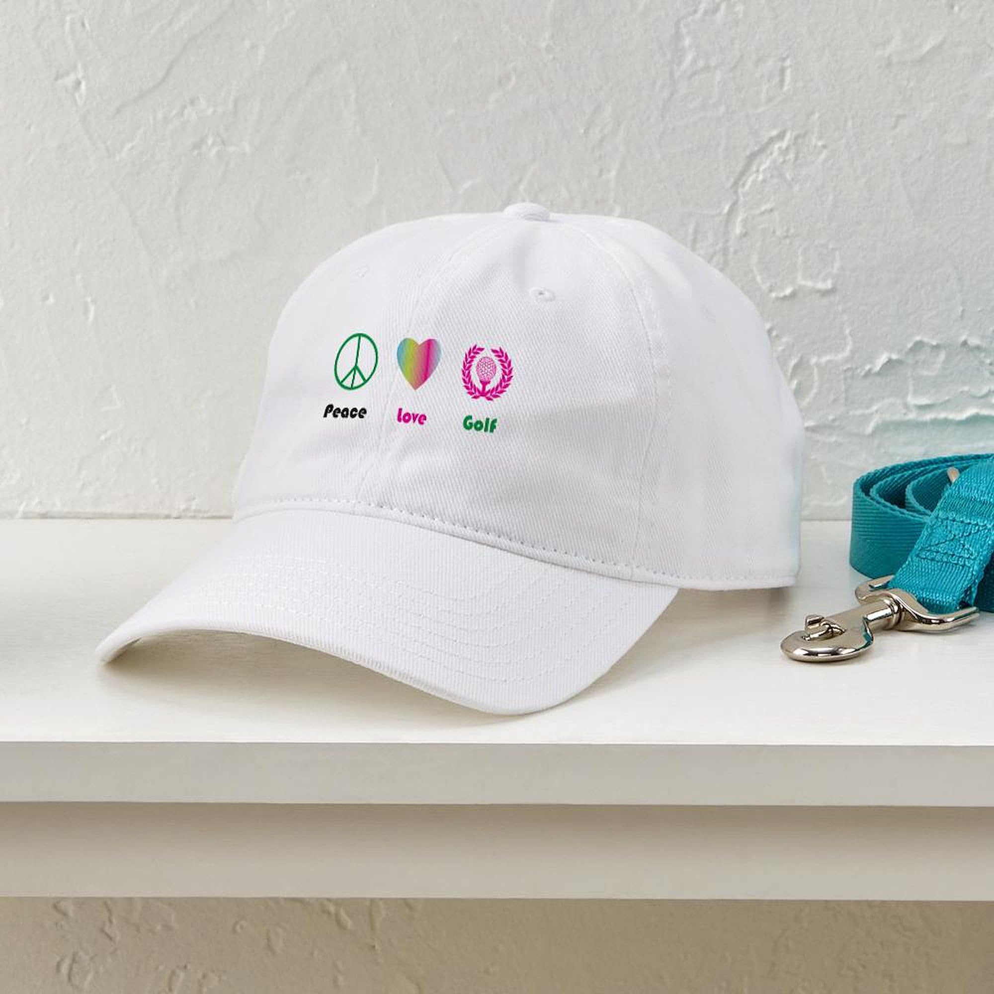 Peace Love Golf Baseball Cap - Adjustable Unisex Golf Hat for Men & Women - Perfect for Golfing, Outdoor Sports & Casual Wear