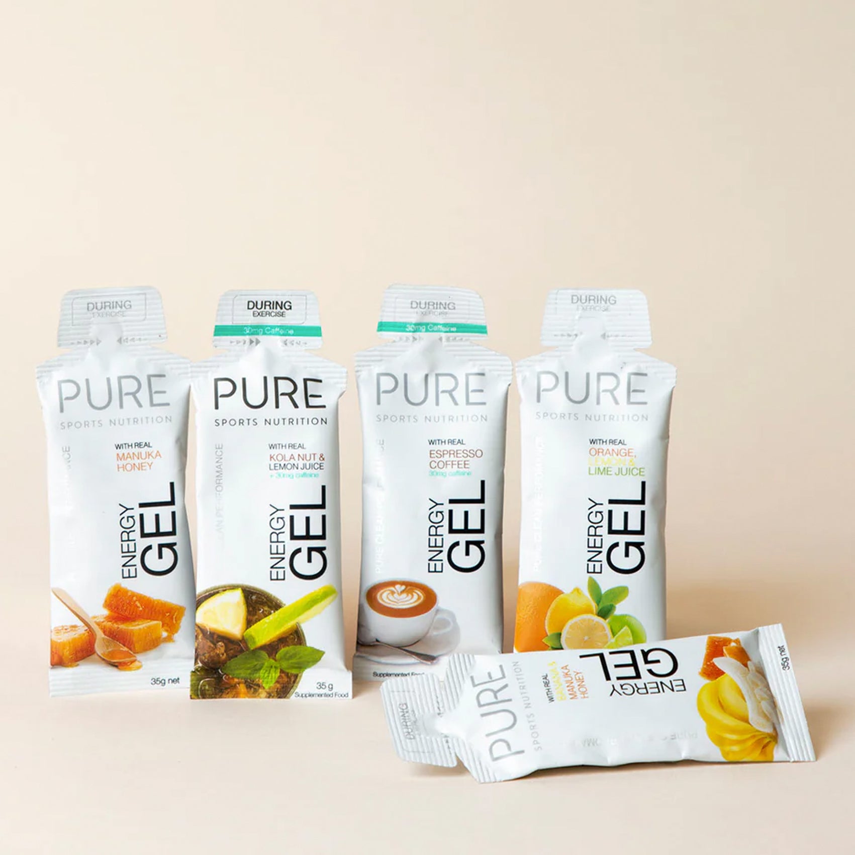 PURE Energy Gel 35g - Fast-Acting Sports Nutrition for Runners, Cyclists & Athletes - Boost Performance & Endurance During Workouts & Competitions