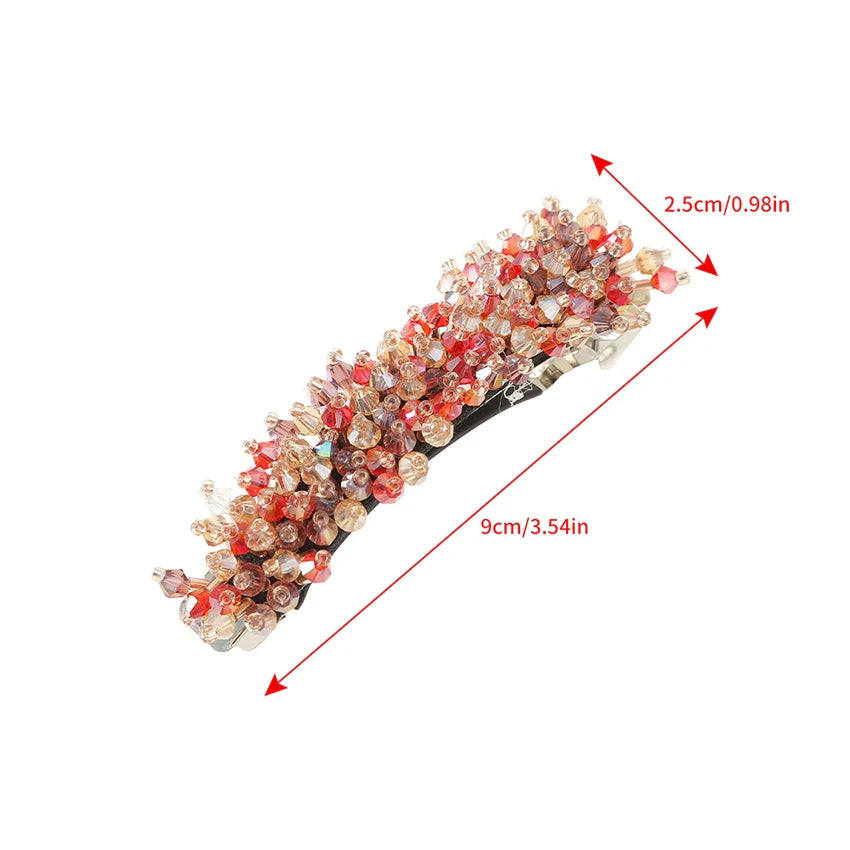 Sparkling Rhinestone Pearl Hair Clip Headband - Elegant Bridal Hair Accessories for Weddings, Parties & Special Occasions