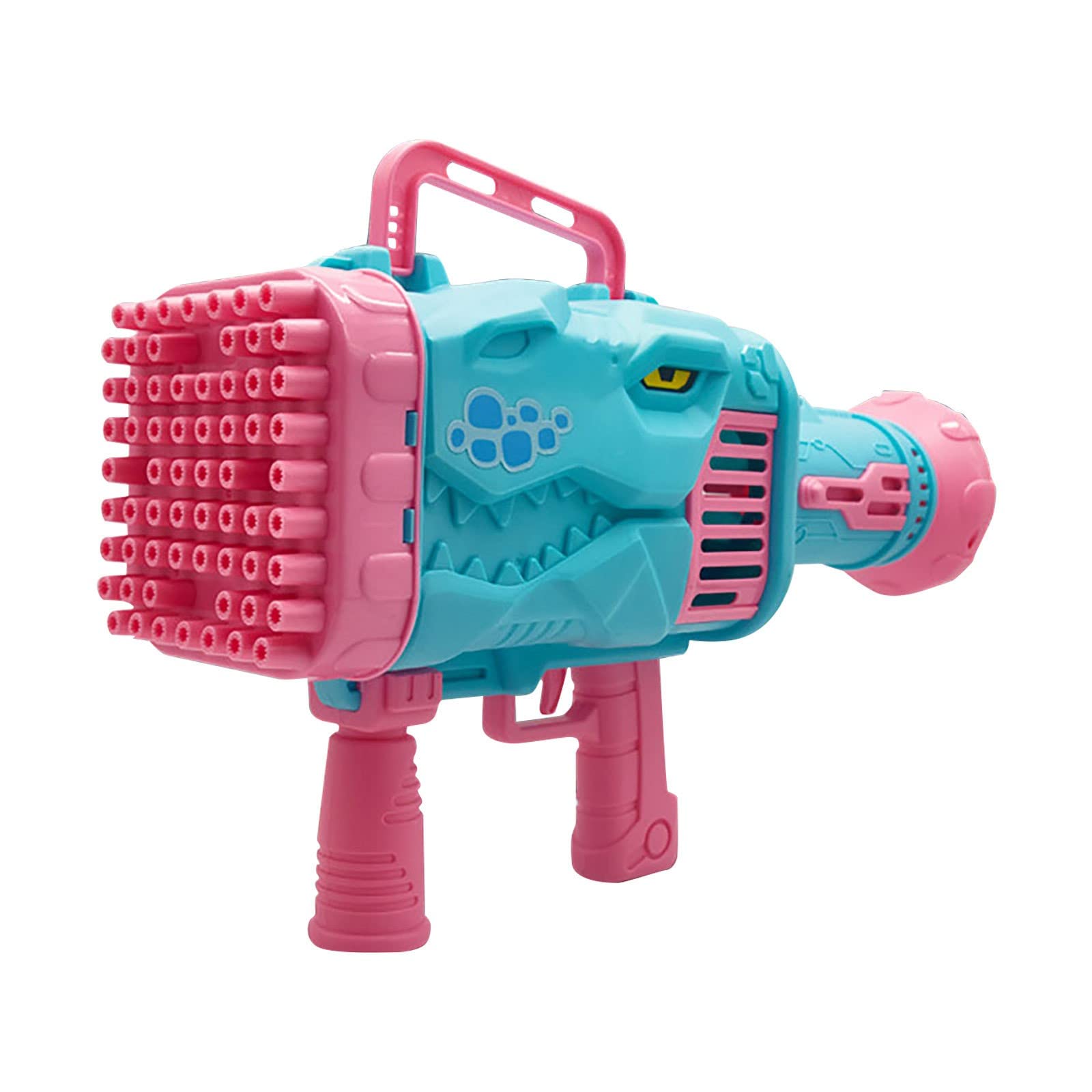 Dinosaur Bubble Machine with 64 Holes & Colorful LED Lights - Automatic Electric Bubble Blower for Kids Birthday Parties, Weddings, Outdoor Events (One Size)