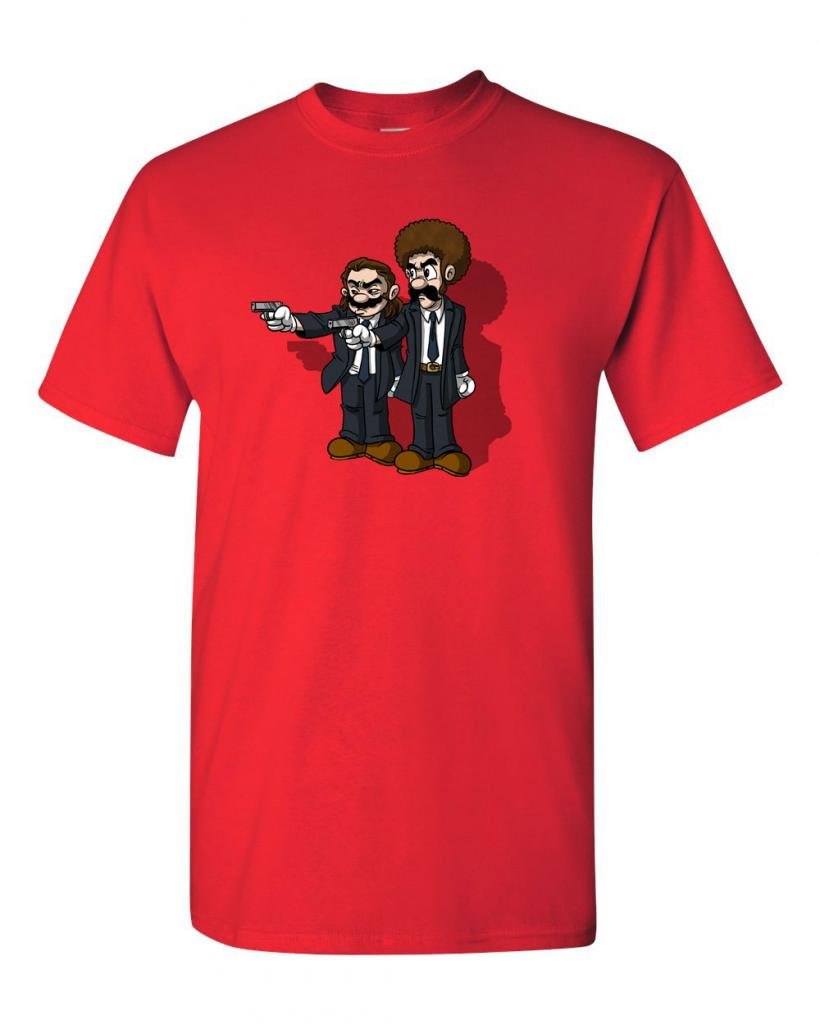 Funny Pulp Plumber Gun Men Novelty T-Shirt for Adults - Perfect for Costume Parties, Gag Gifts & Pop Culture Fans