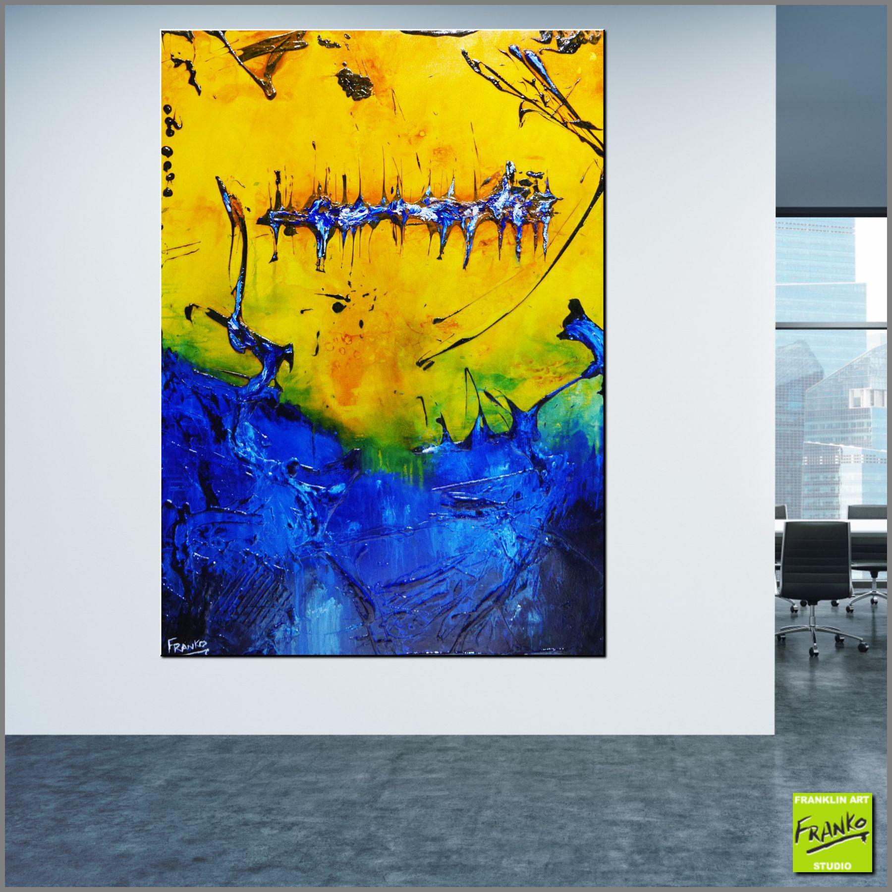 Beached Again 140cm x 100cm Sienna Blue Textured Abstract Canvas Art - Modern Wall Decor for Living Room, Bedroom & Office