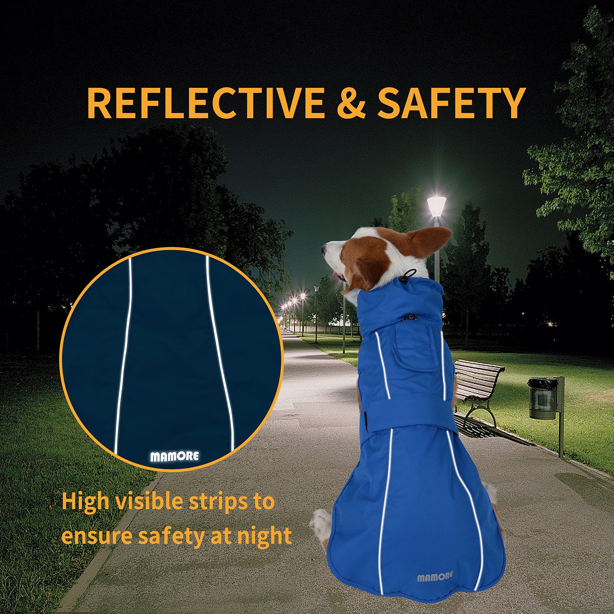 Waterproof Adjustable Dog Raincoat - Lightweight Reflective Pet Jacket for Small, Medium & Large Dogs (Army Green, X-Small) - Perfect for Outdoor Walks, Hiking & Rainy Day Protection