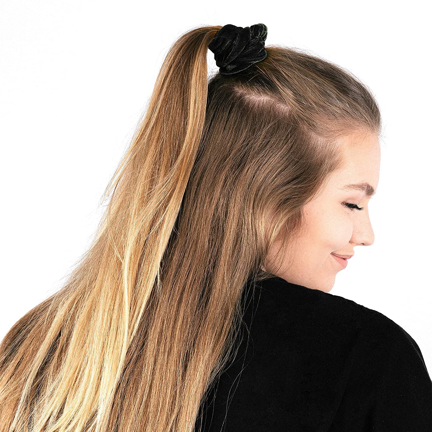 ALIBA COLLECTION 6 Pack Velvet Hair Scrunchies - Soft Elastic Hair Ties for Women & Girls - Hair Accessories for Work, Gym, Party & Everyday Use