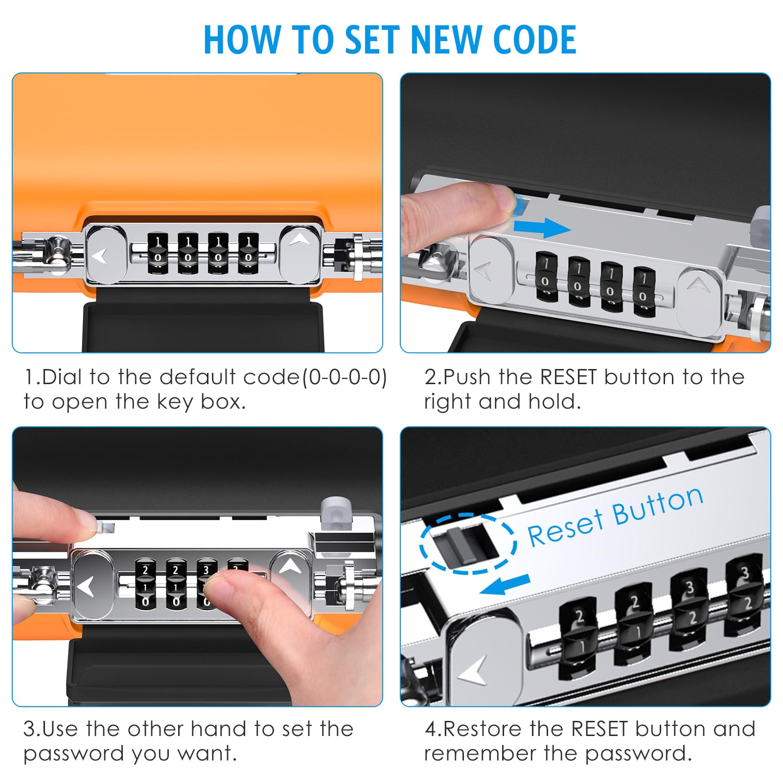 AMIR Portable Safe Box - 4 Digit Combination Lock Security Case for Travel, Waterproof & Anti-Theft with Wire Rope - Ideal for Beach, Gym, Car, Home & Office Use