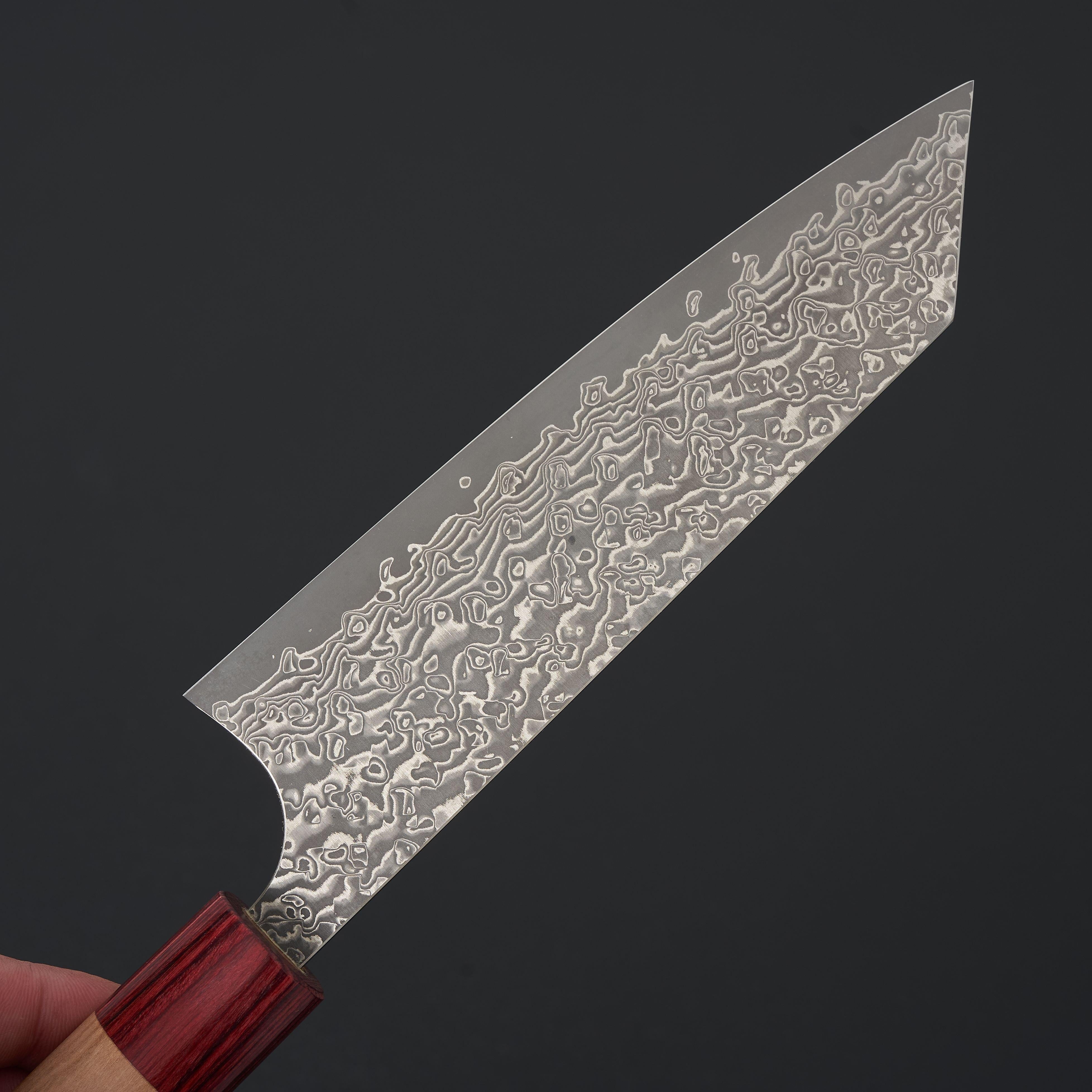 Premium Kato VG10 Damascus Steel Bunka Knife 165mm - Japanese Chef Knife with Cherry Wood Handle & Nickel Accents - Perfect for Sushi, Vegetables & Precision Cutting