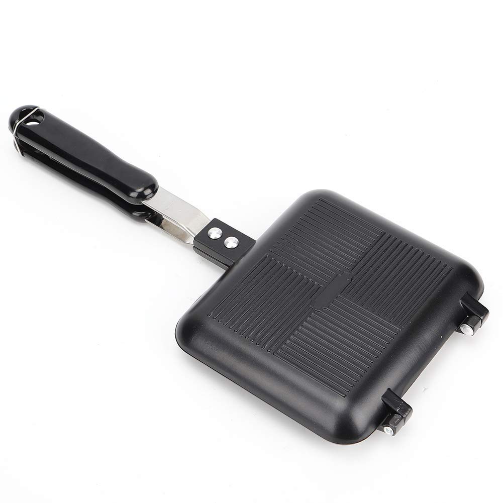 Premium Aluminum Alloy Sandwich Maker - Double-Sided Non-Stick Panini Press with Quick Heating for Breakfast, Camping & Outdoor Cooking | Perfect for Grilled Cheese, Waffles & Quick Meals