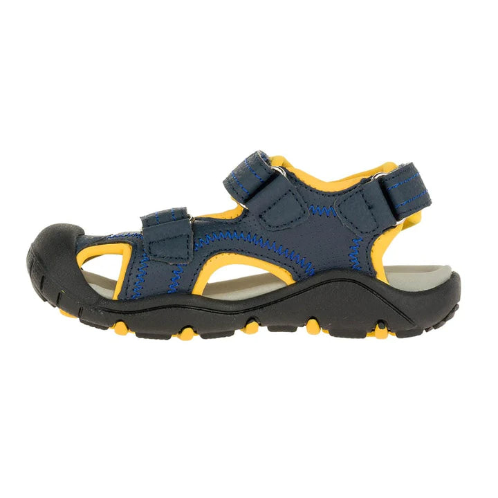 Kamik Navy/Citrus Seaturtle Toddler Sandals - Waterproof Beach Shoes for Boys & Girls - Perfect for Summer Play, Pool & Outdoor Adventures