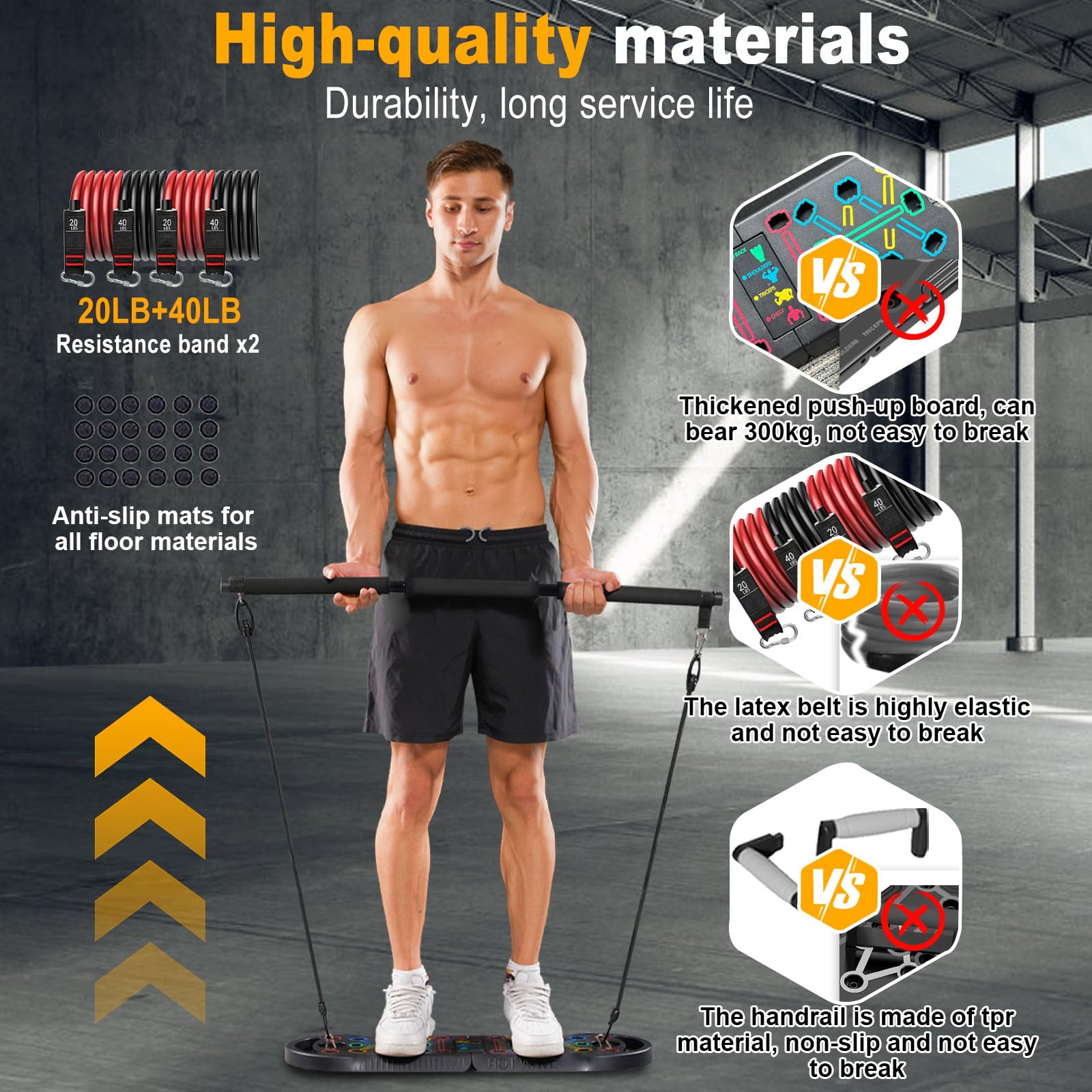 Hotwave 20-in-1 Portable Home Gym Set with Push Up Board, Resistance Bands & Ab Roller Wheel - 16 Fitness Accessories for Full Body Workout - Perfect for Home Exercise, Travel & Small Space Workouts