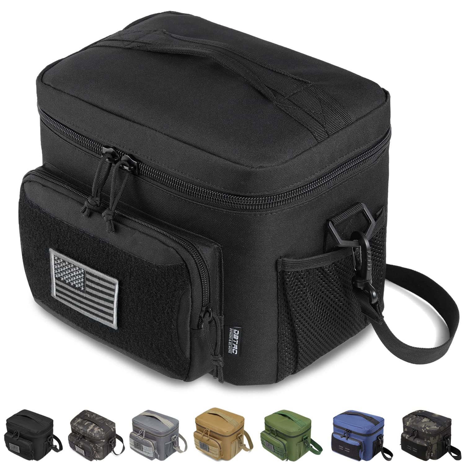 Insulated Tactical Lunch Bag for Men & Women - 12 Can Leakproof Cooler Tote with Soft Easy-Clean Liner (9L Capacity, Urban Black) | Perfect for Office, Work, Outdoor & Travel | Durable Lunch Box for Adults