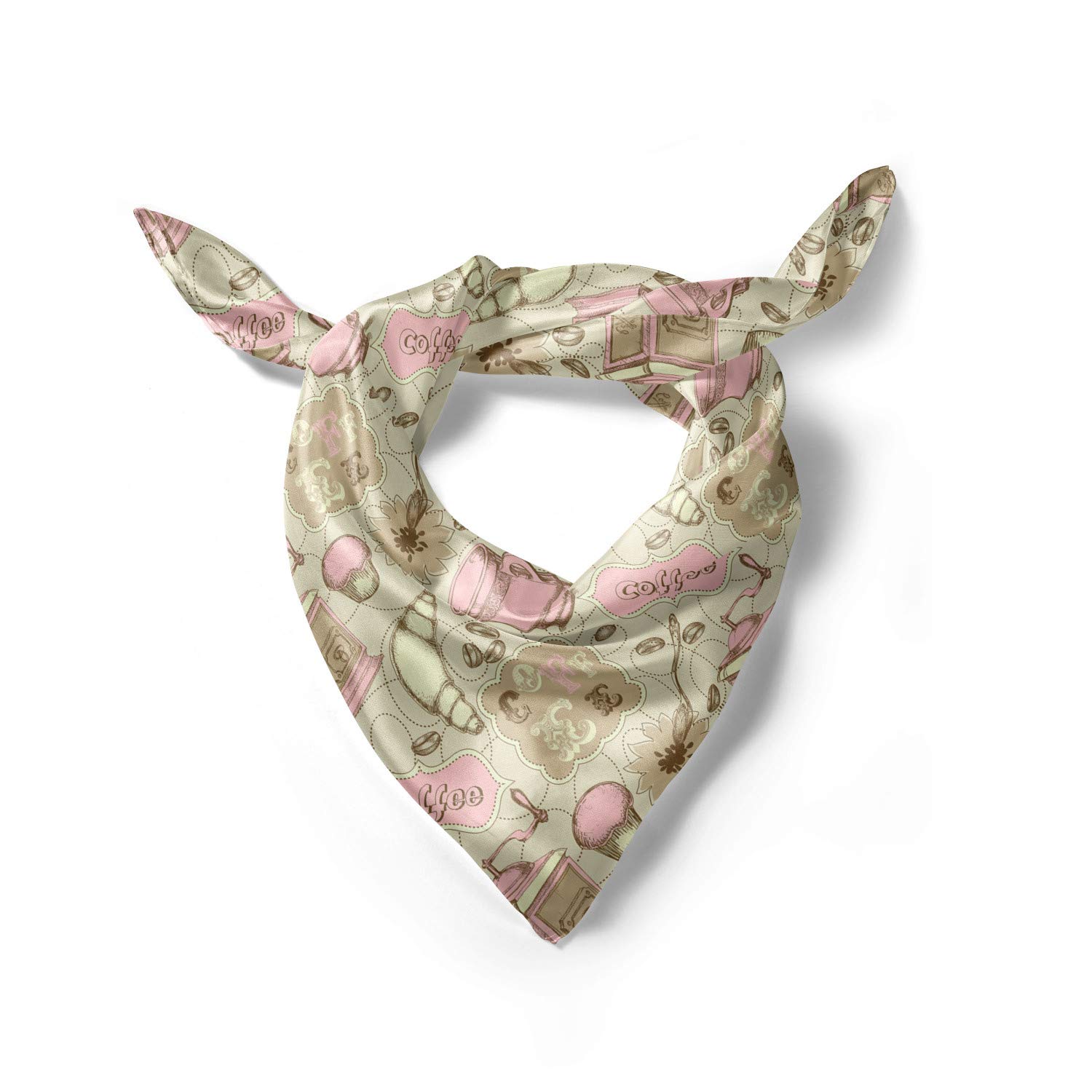 Ambesonne Abstract Hair Scarf - Tea Pots & Cups Print Head Wrap for Women - Perfect for Casual Outings, Beach Days & Fashion Accessories