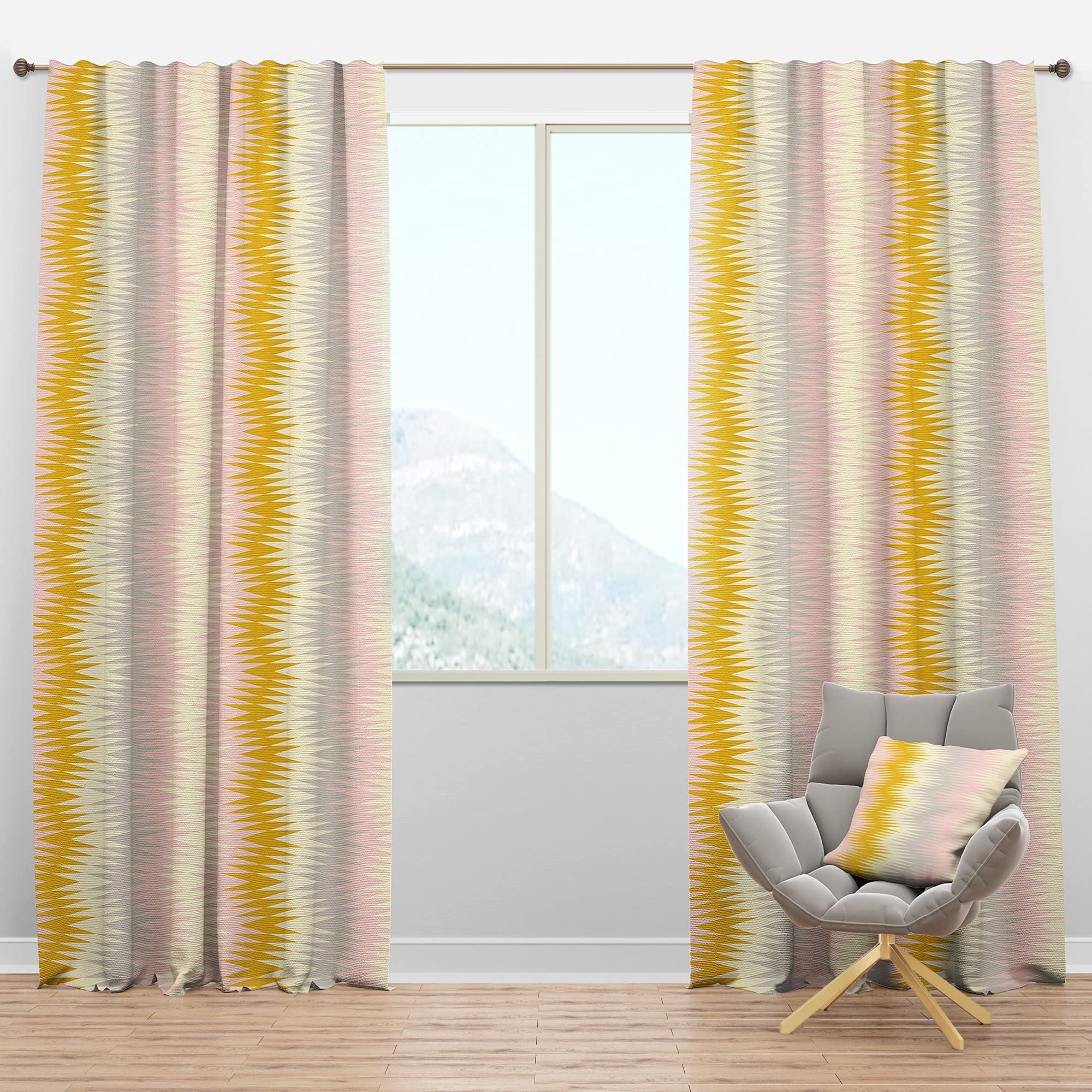 Retro Abstract Design IV Blackout Curtains - Thermal Insulated Single Panel (52x95 inches) for Bedroom & Living Room - Noise Reducing & Light Blocking for Better Sleep & Home Decor