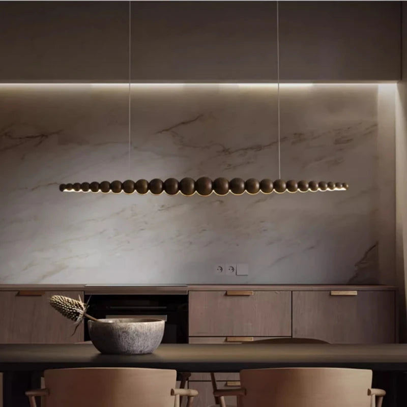 Kira Modern Wood Chandelier - Elegant Farmhouse Lighting Fixture for Dining Room, Bedroom & Living Room Decor