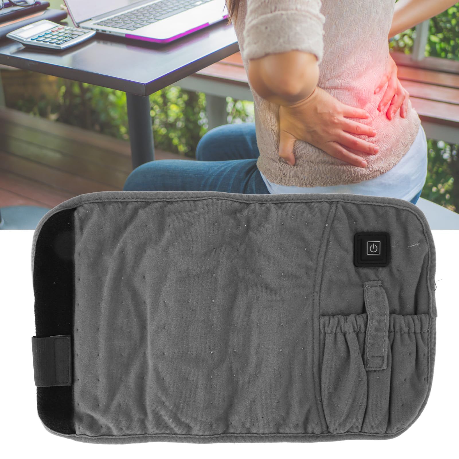 Electric Heating Pad for Back Pain Relief - USB Powered Portable Heated Wrap with Adjustable Straps - Ideal for Herniated Disc, Menstrual Cramps & Muscle Relaxation - Perfect for Home, Office & Travel Use
