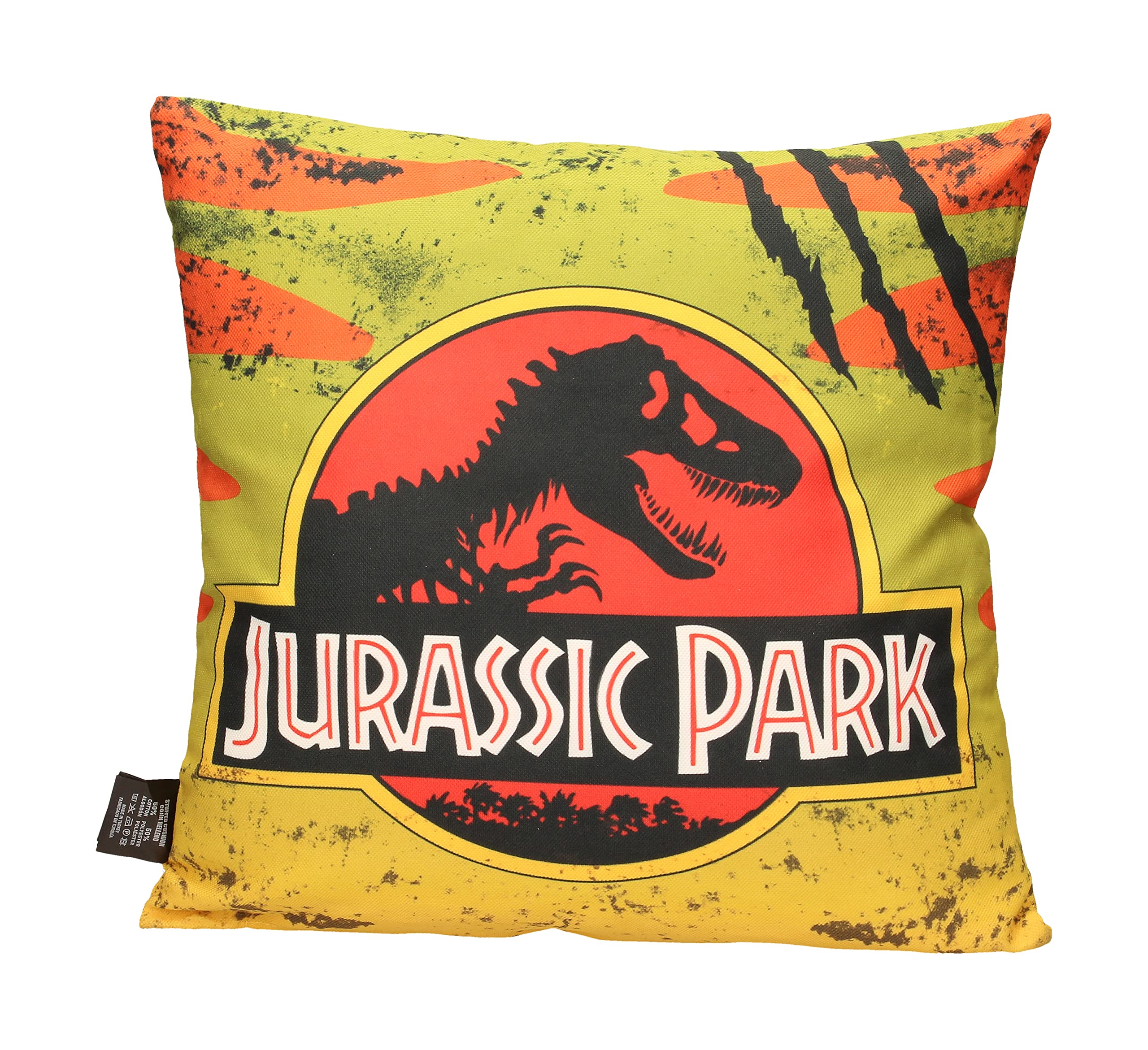 SD TOYS Jurassic Park Logo Throw Pillow - Soft & Comfortable Cushion for Home Decor, Movie Themed Gift for Fans, Living Room, Bedroom, or Office Use