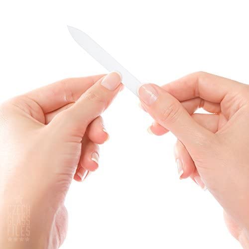 Premium Crystal Glass Nail File & Buffer Kit - Professional Manicure Pedicure Tool for Women & Girls | Smooth Nail Art Care, Great Gift Idea for Birthday & Spa Day (Clear Nail File)