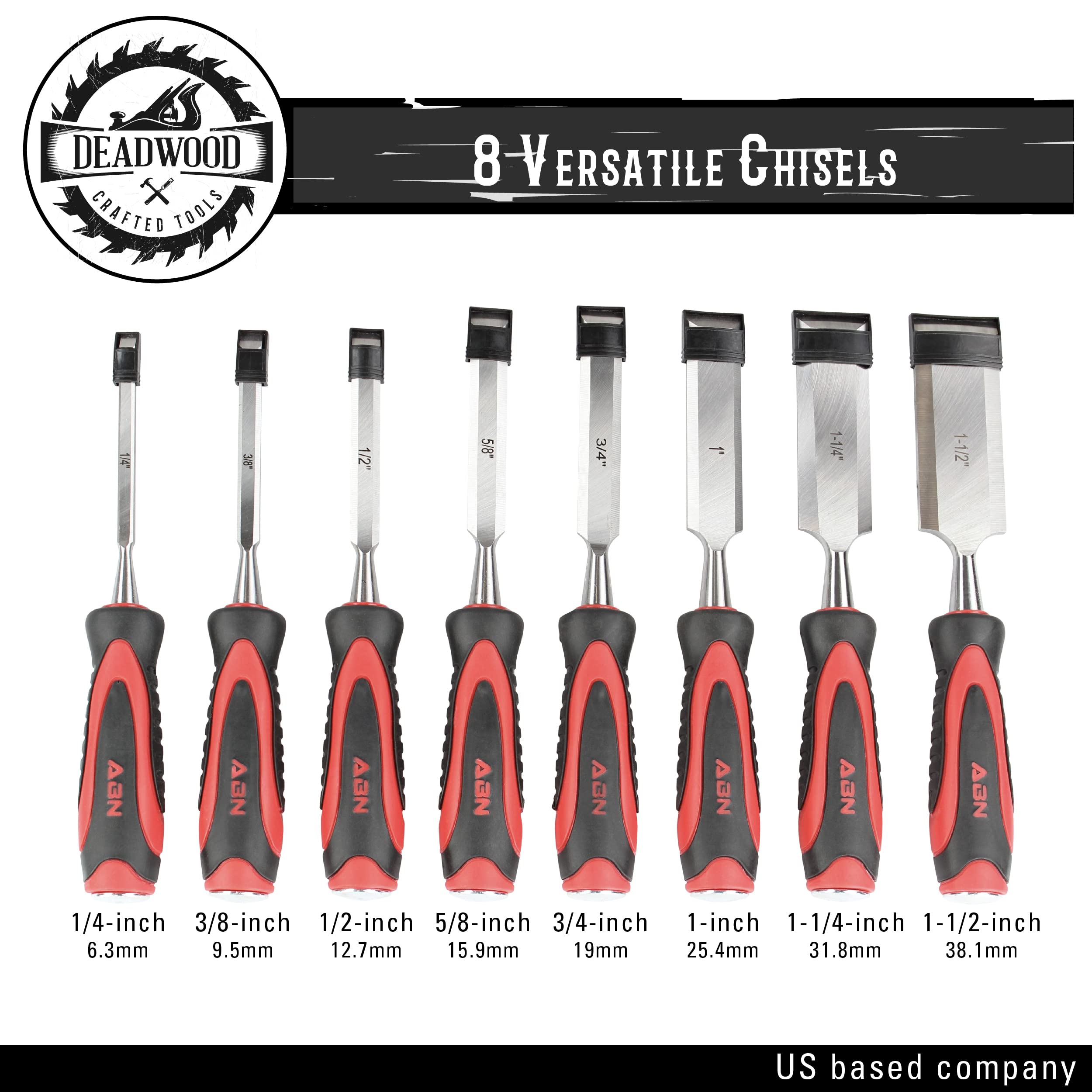 Premium 13pc Wood Carving Chisels Set - Deadwood Crafted Tools for Woodworking & Sharpening
