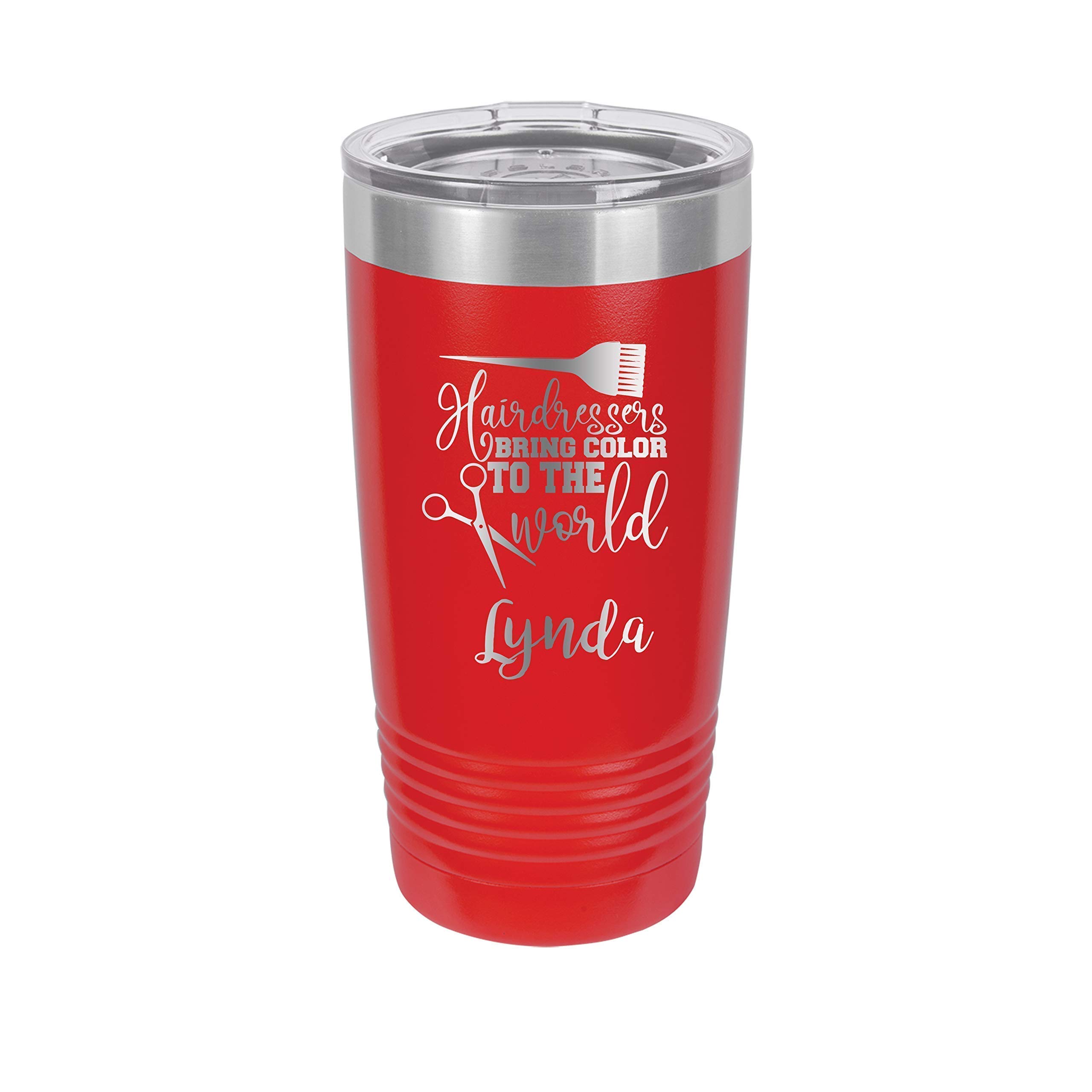 Personalized Engraved 20 oz Stainless Steel Insulated Tumbler for Hairdressers - Custom Color Changing Cup - Perfect for Salon Stylists, Beauty Professionals & Hair Colorists (Ideal for Coffee, Tea & Cold Drinks at Work)