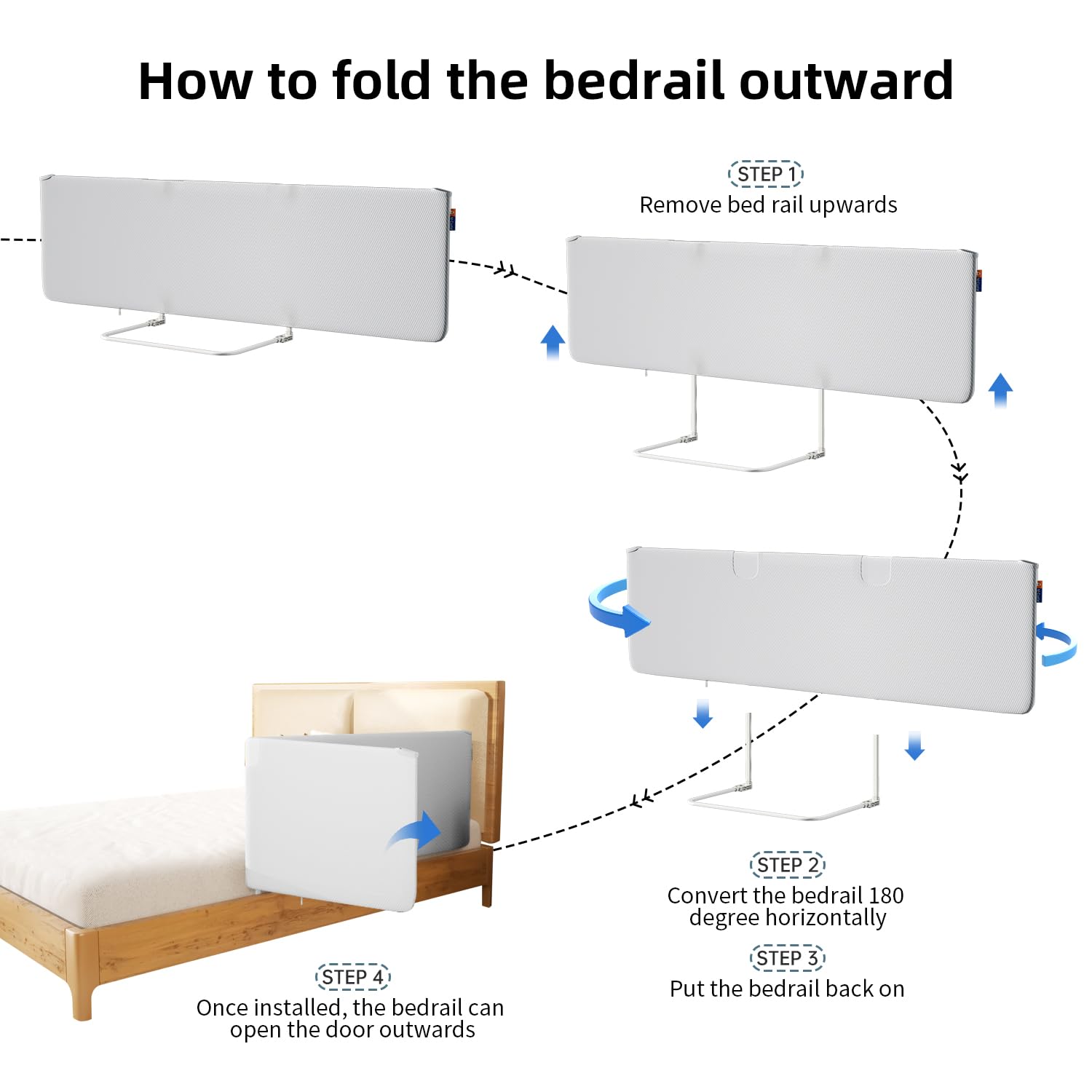 **Toddler Bed Rail for Crib, Twin & Bunk Beds - 59 Inch Lightweight Portable Safety Guardrail - Easy to Install for Kids & Toddlers - Perfect for Travel, Home & Daycare Use**