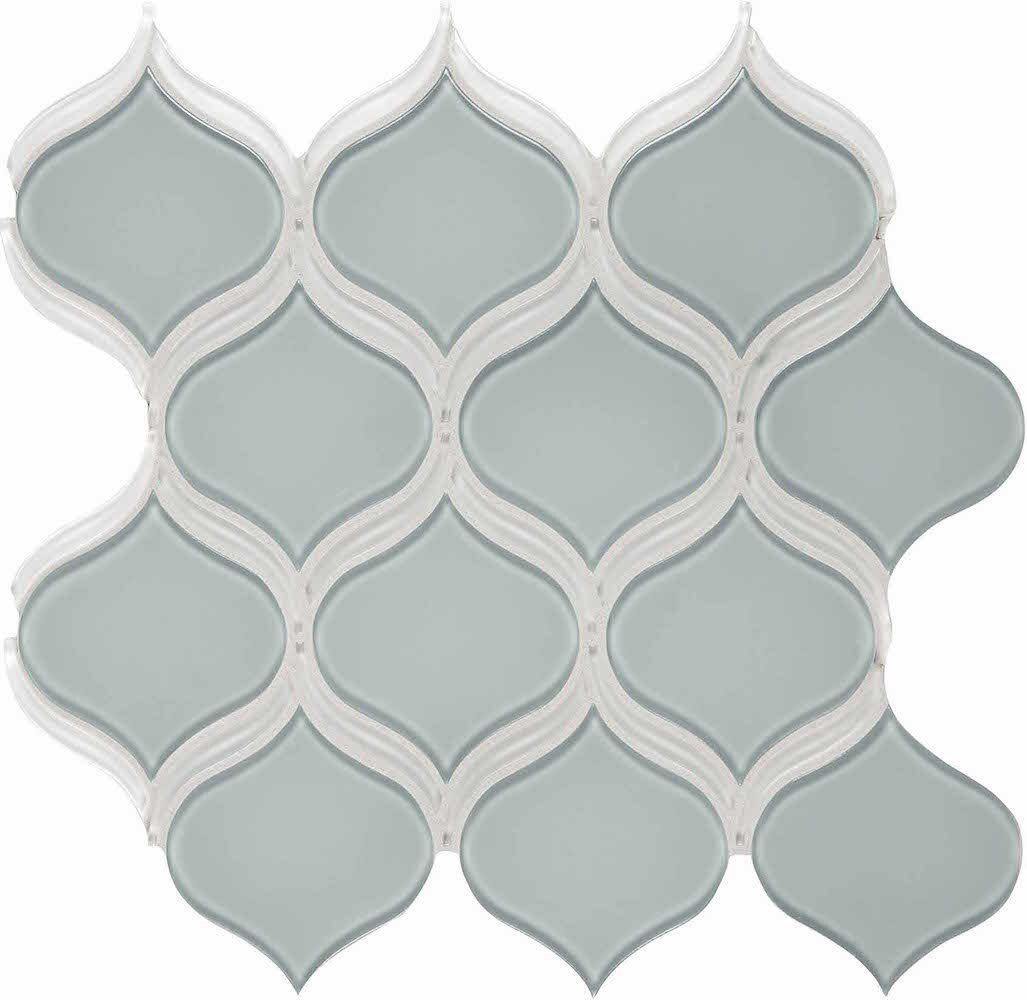 Arabesque Glass Mosaic Tile in Tender Gray - Perfect for Kitchen Backsplash, Bathroom Walls & DIY Home Decor Projects
