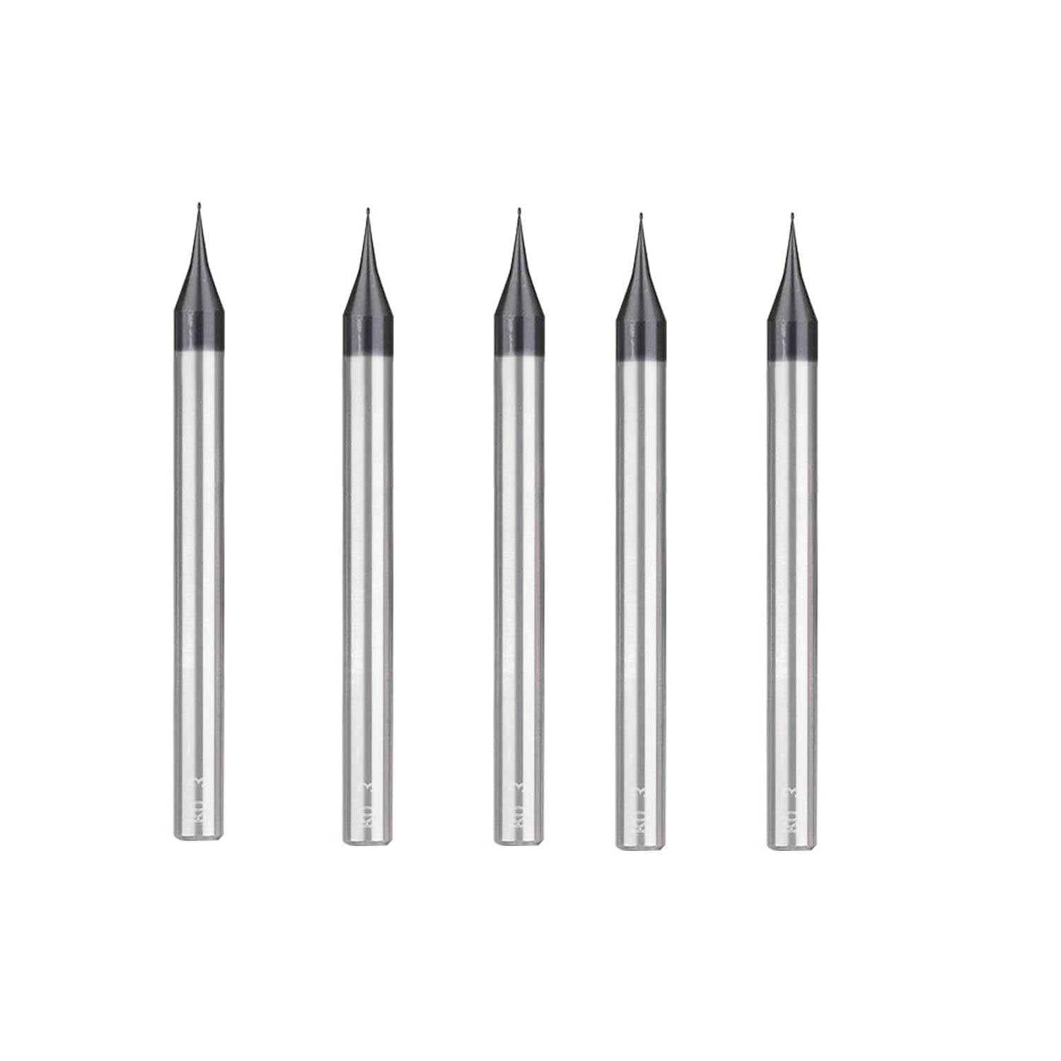 0.15mm 5-Piece Ball Nose End Mill Set - Carbide Micro Router Bits for CNC Milling, Mini Drill Cutter Tools | Perfect for Precision Woodworking, Metal Engraving & DIY Projects